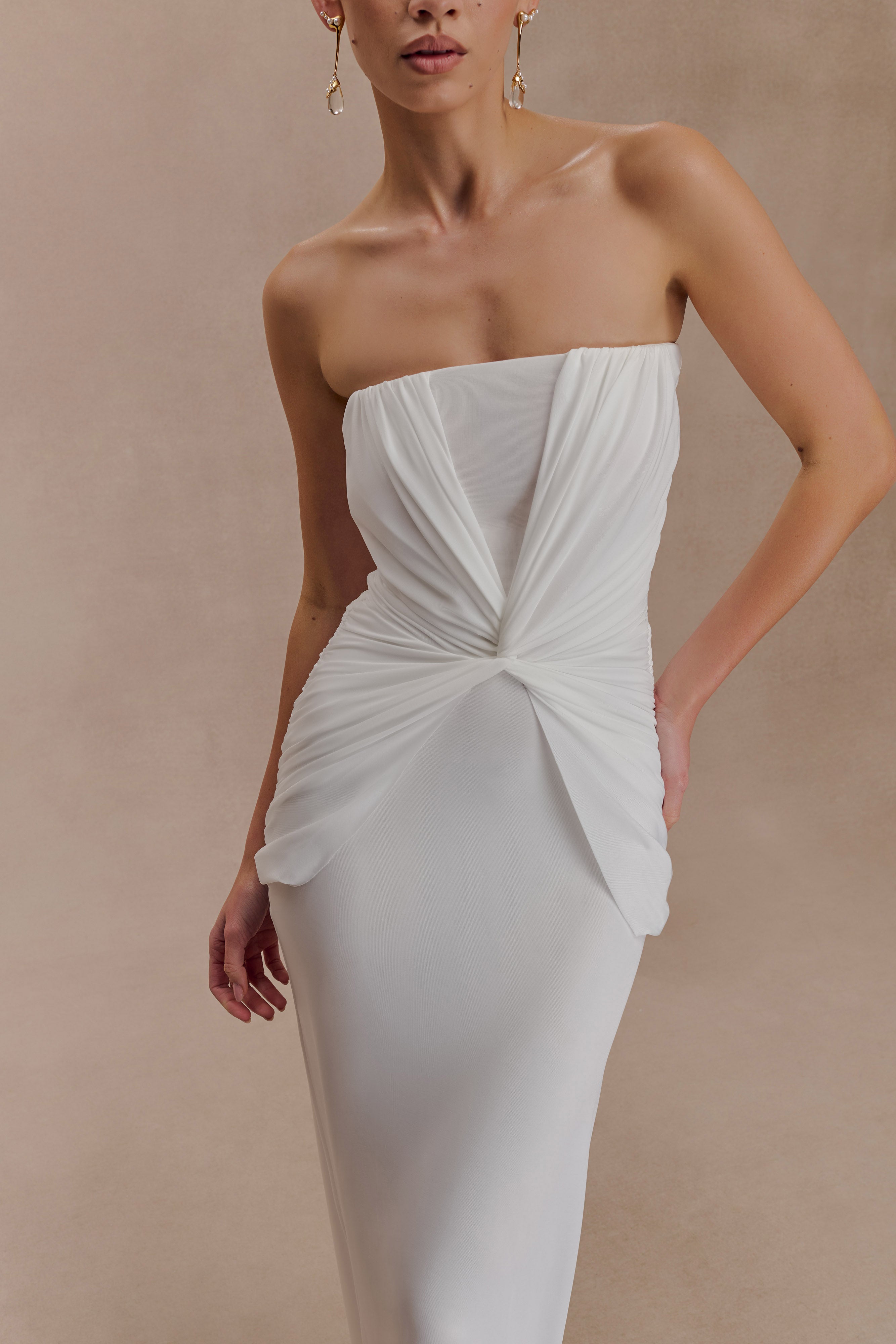 Mirren Strapless Slinky Maxi Dress