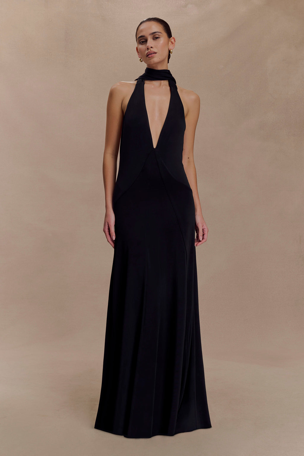 Juliet Slinky Maxi Dress With Scarf