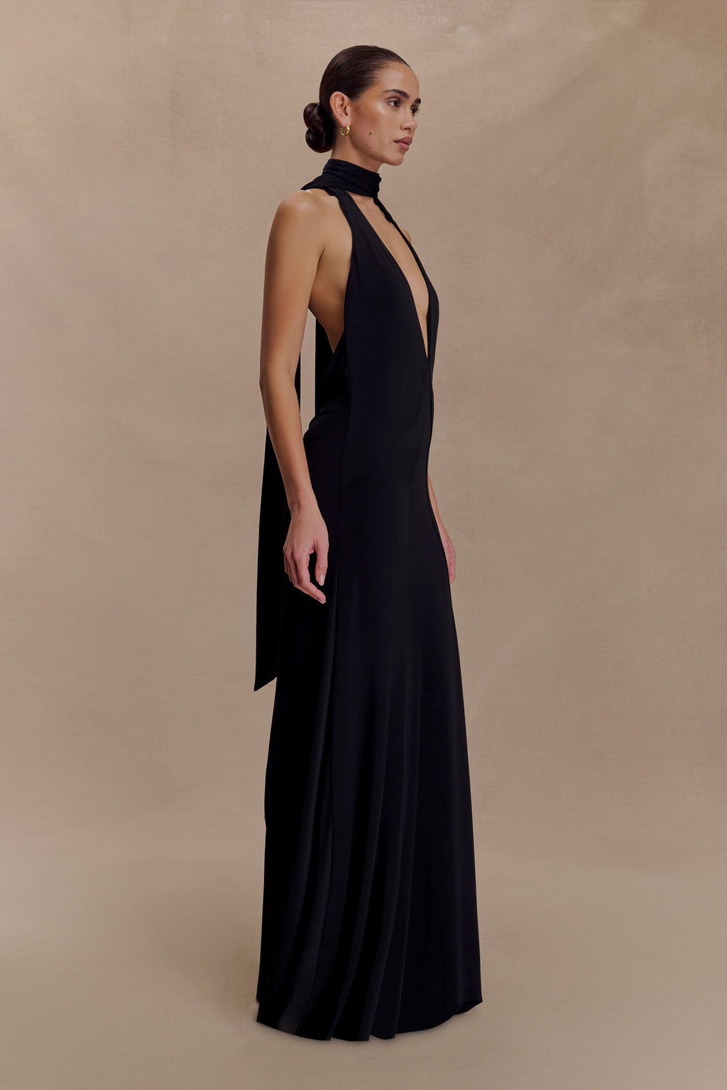 Juliet Slinky Maxi Dress With Scarf