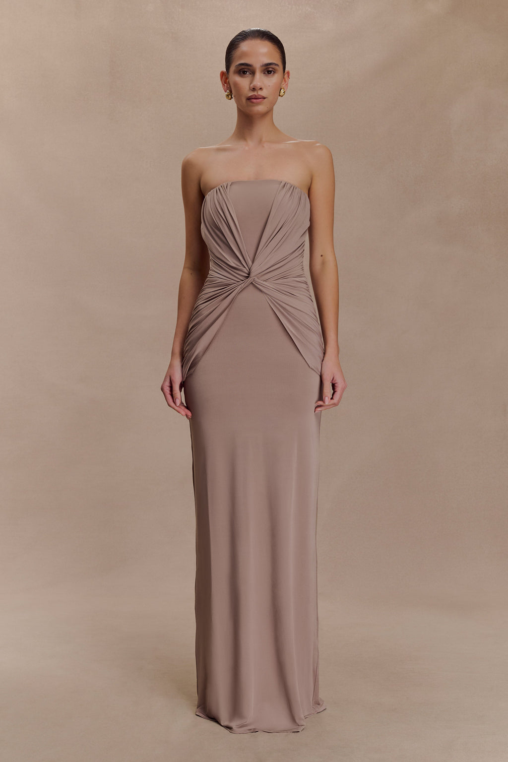 Mirren Strapless Slinky Maxi Dress
