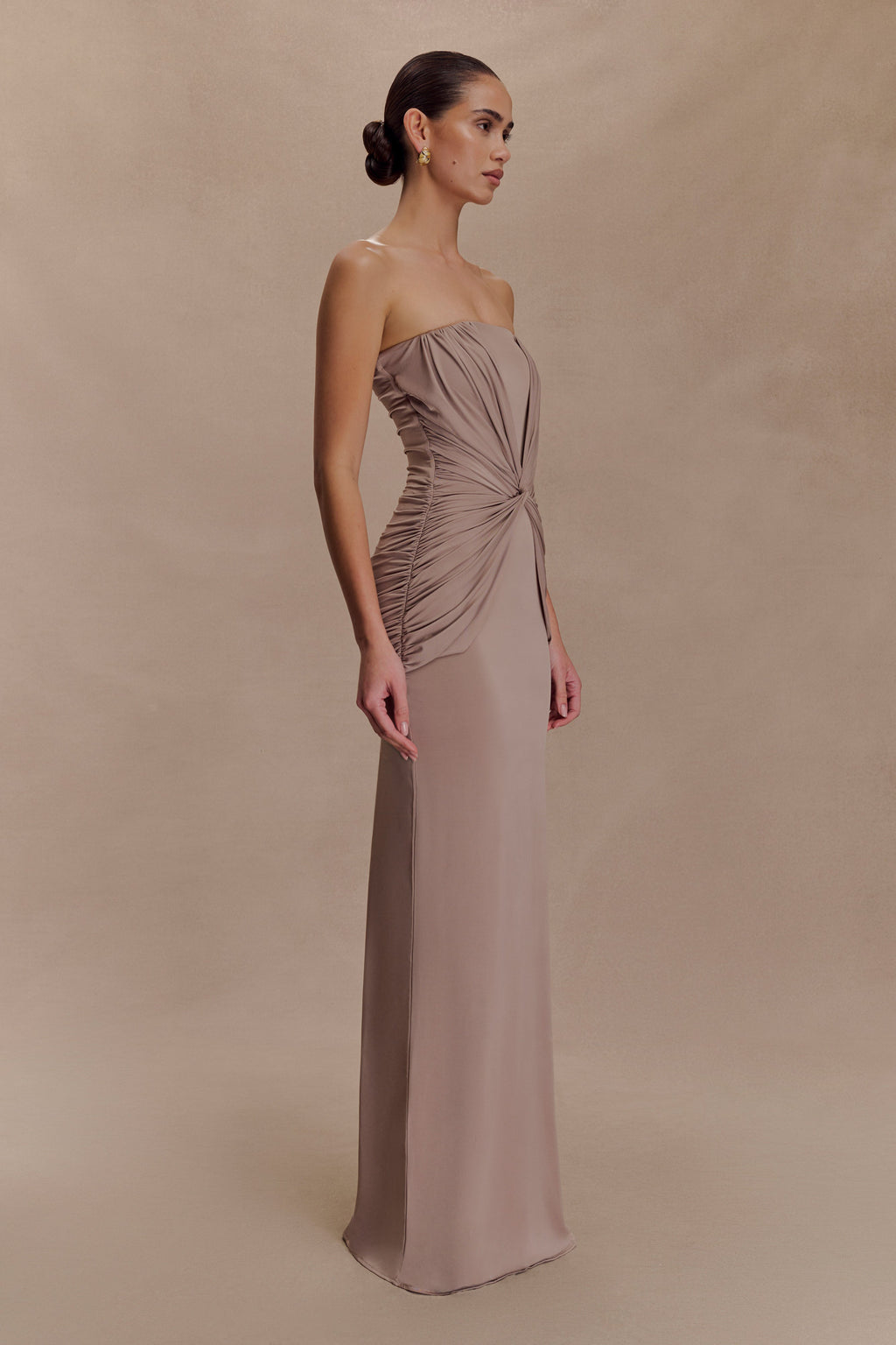 Mirren Strapless Slinky Maxi Dress