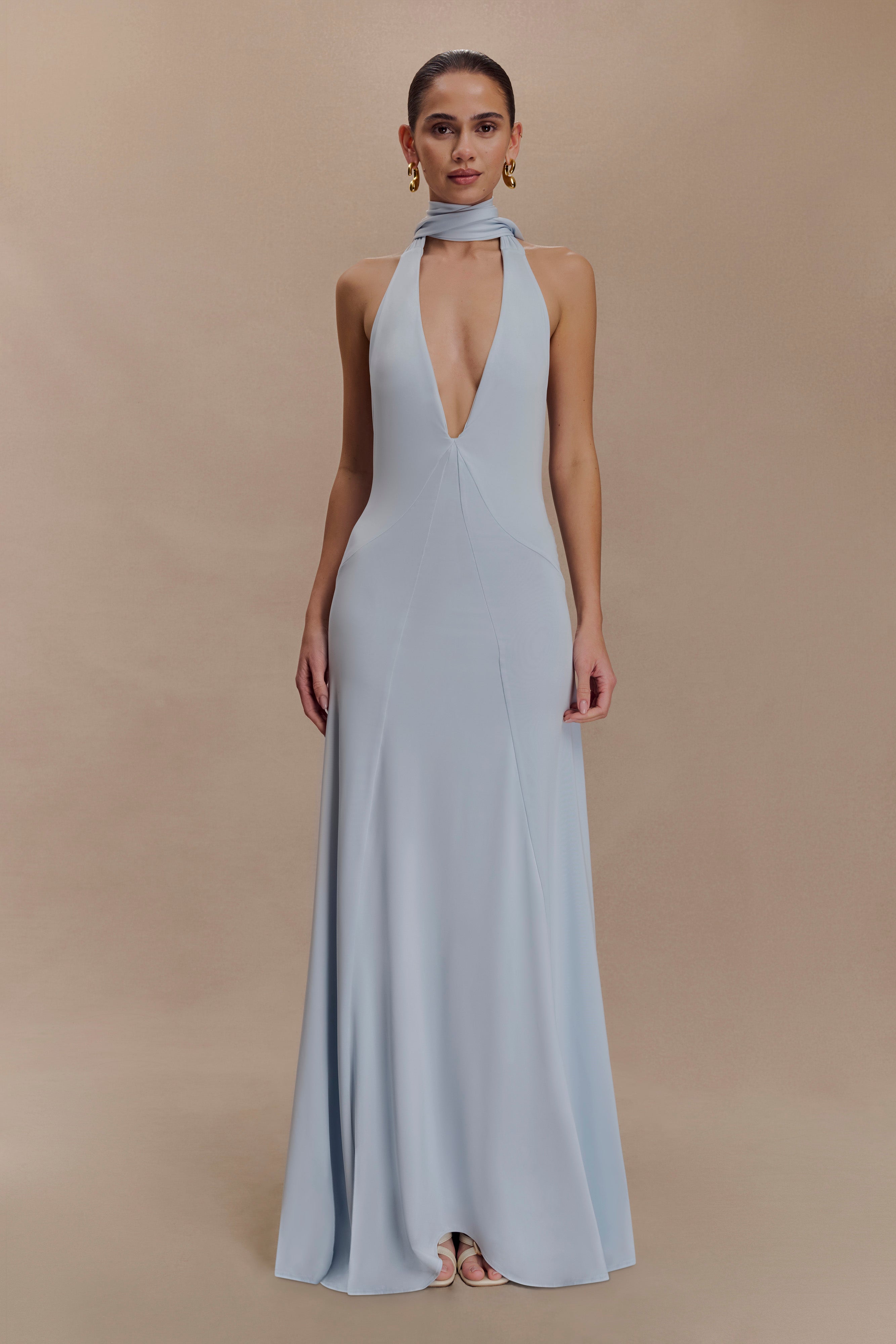 Juliet Slinky Maxi Dress With Scarf