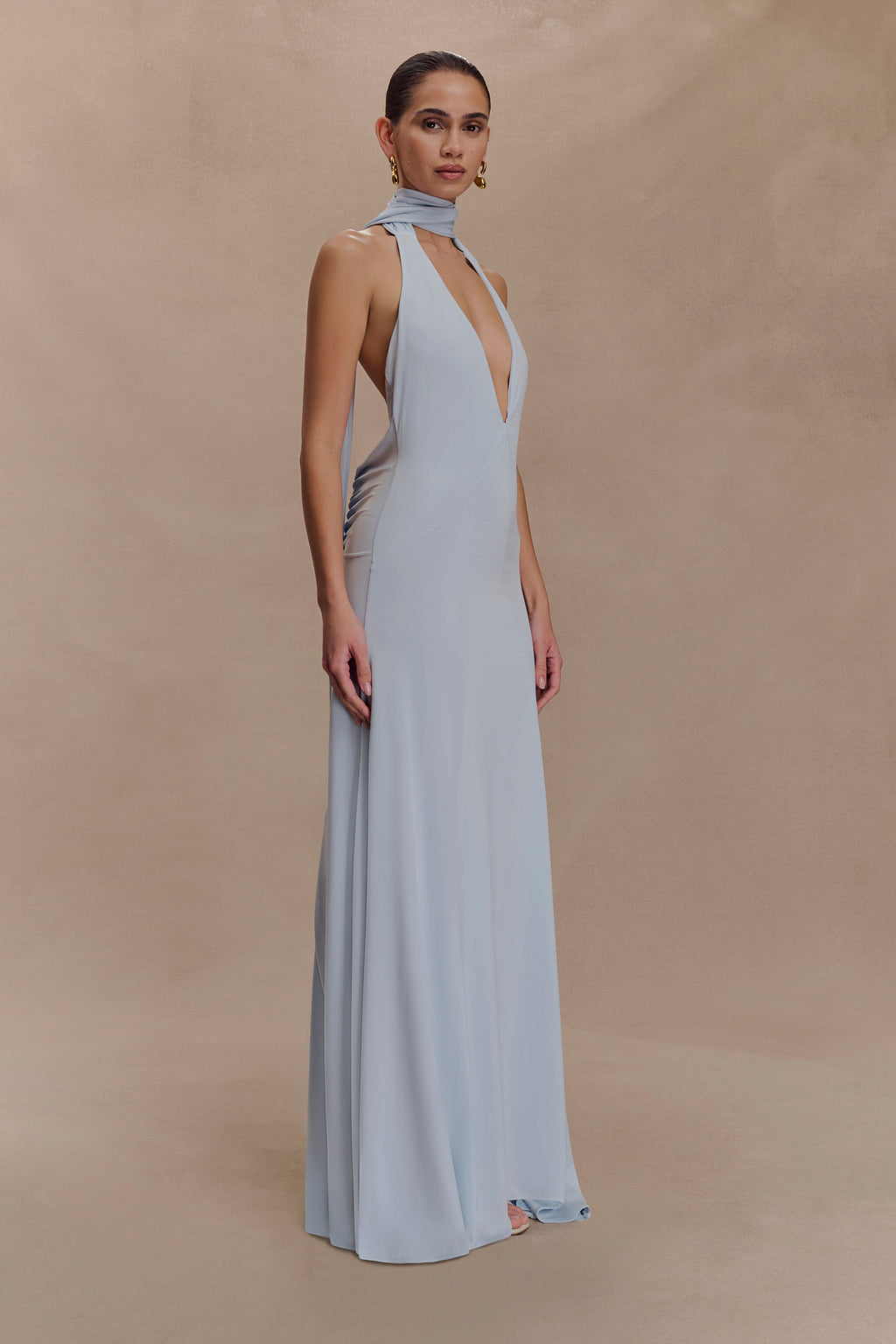 Juliet Slinky Maxi Dress With Scarf