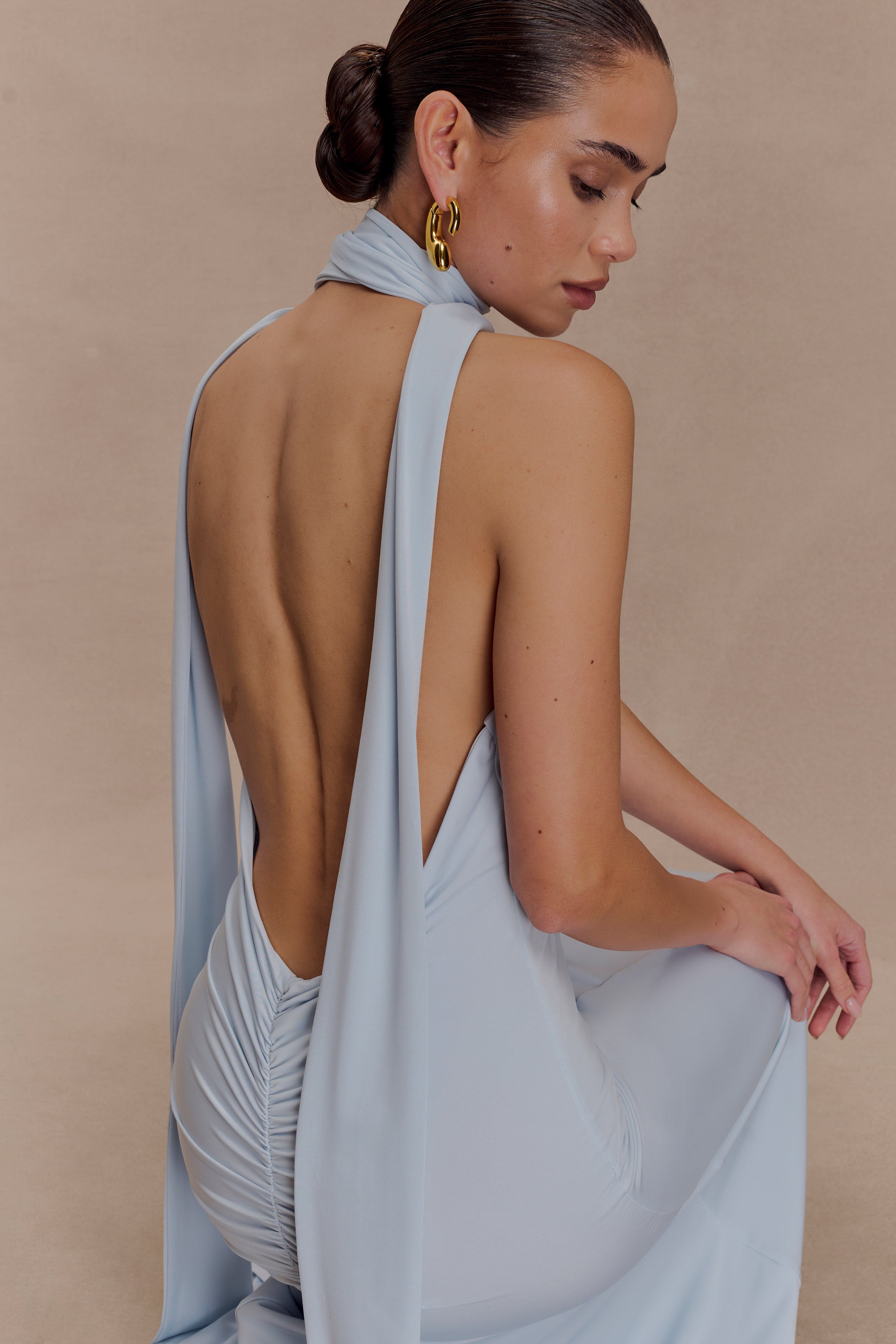 Juliet Slinky Maxi Dress With Scarf