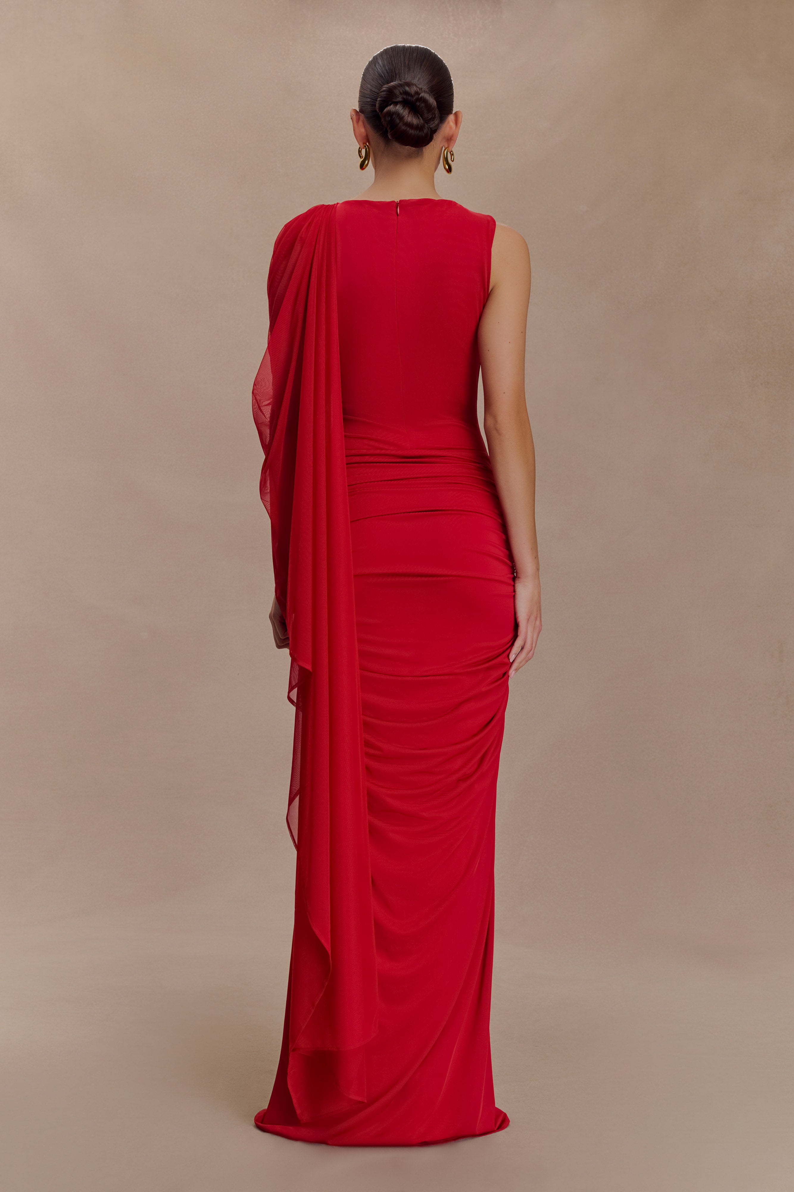 Amandine Ruched Slinky Maxi Dress