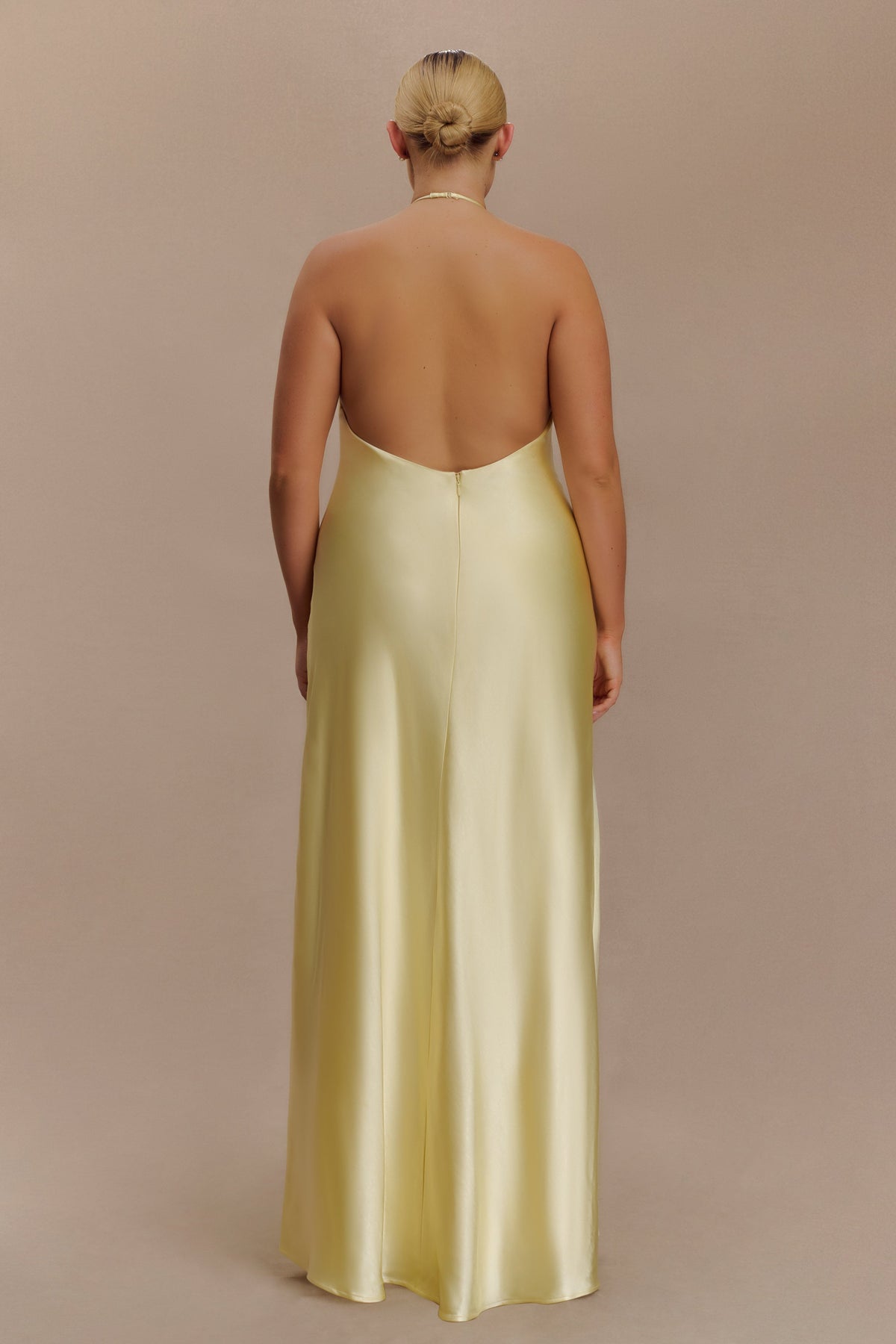 Bella Satin Halter Maxi Dress