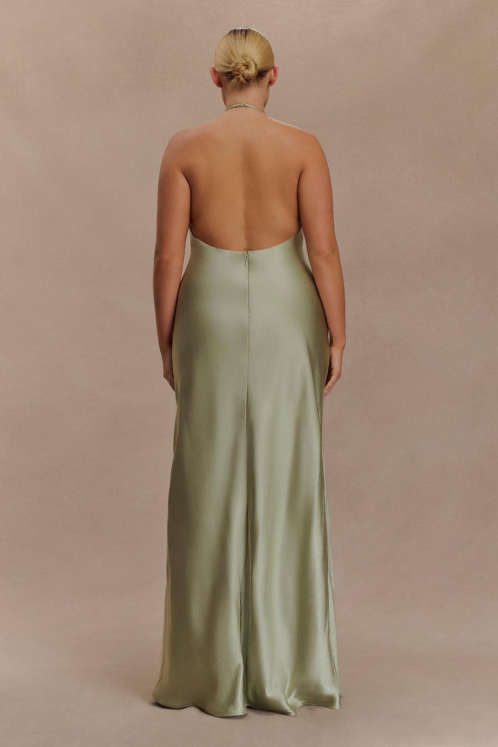 Bella Satin Halter Maxi Dress