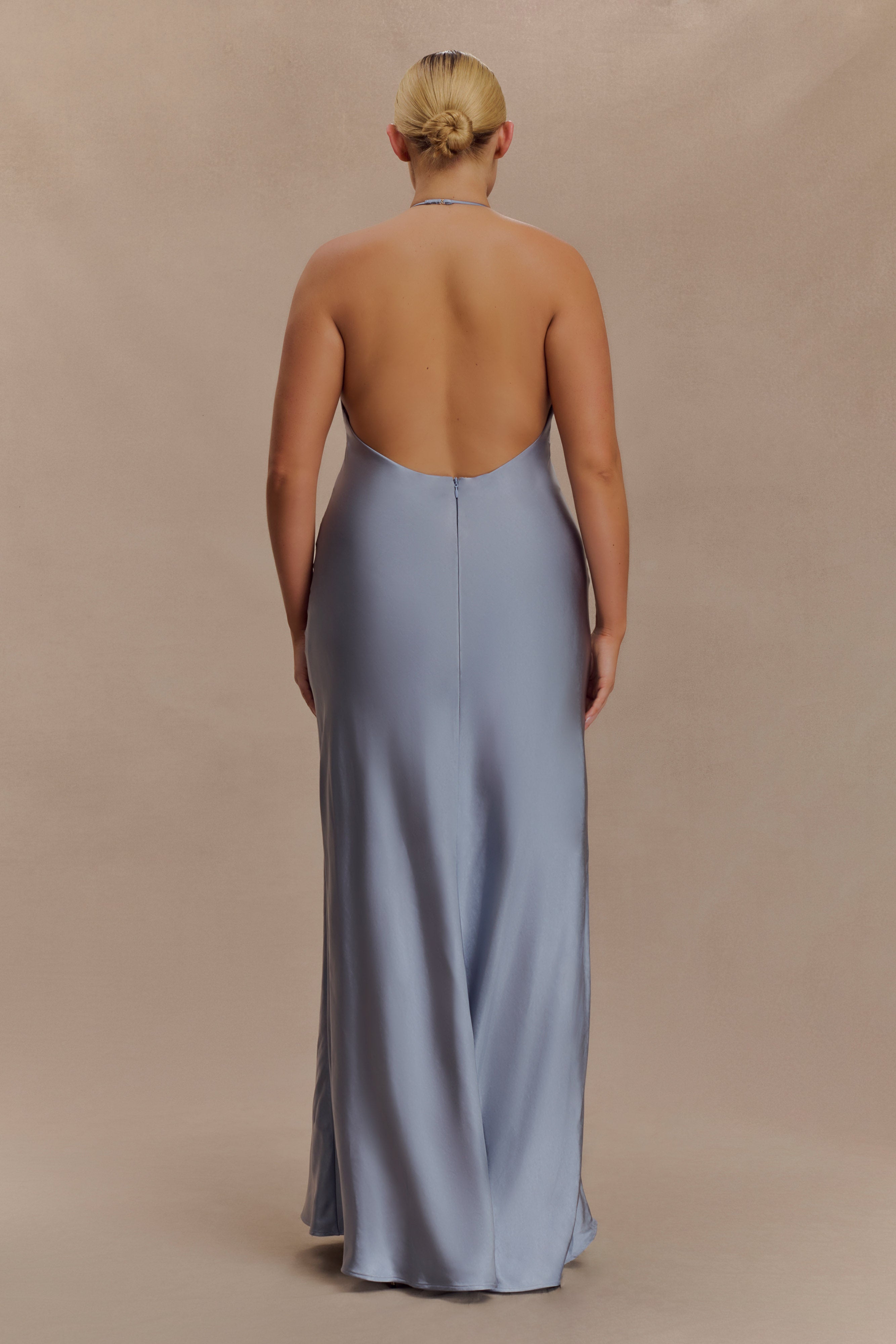 Bella Satin Halter Maxi Dress