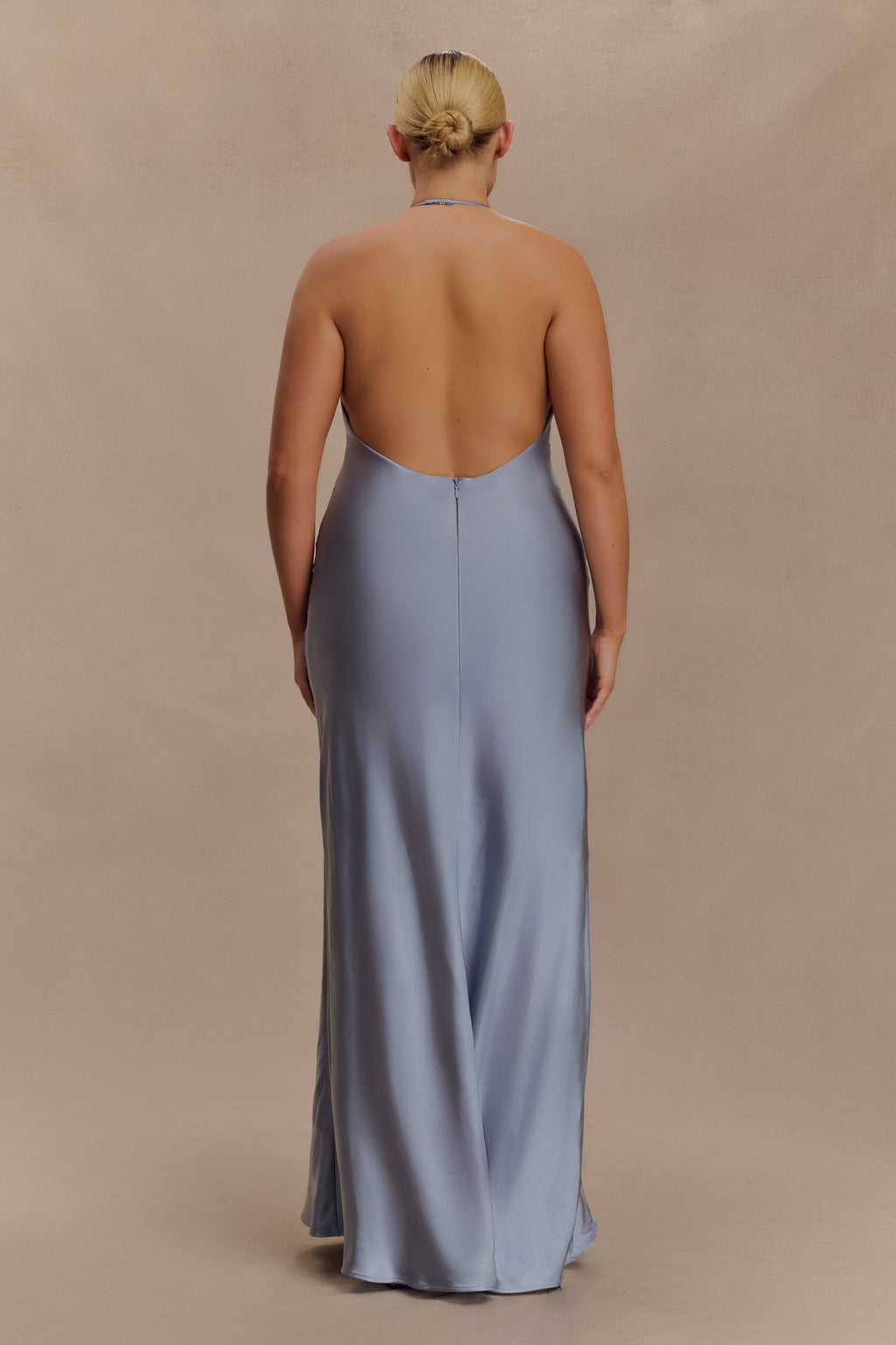 Bella Satin Halter Maxi Dress