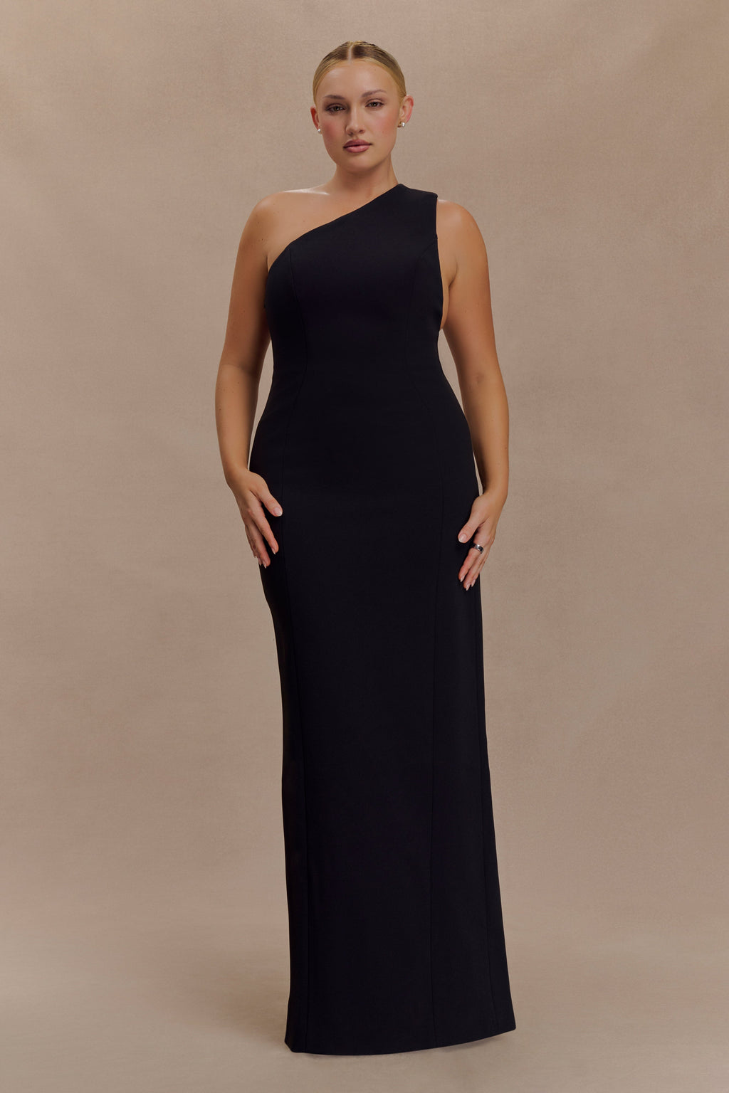 Milena One Shoulder Crepe Maxi Dress