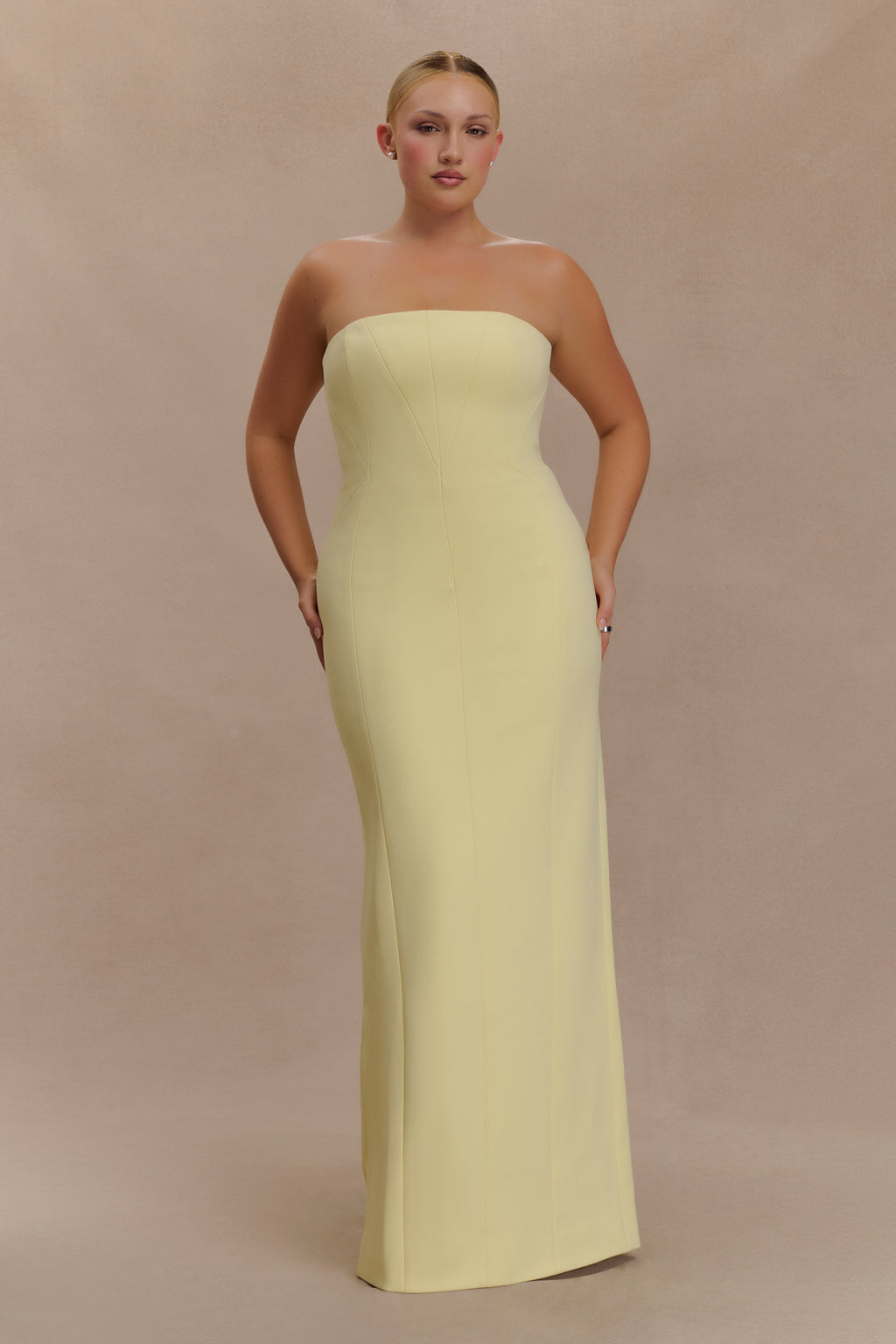 Kalila Strapless Crepe Maxi Dress