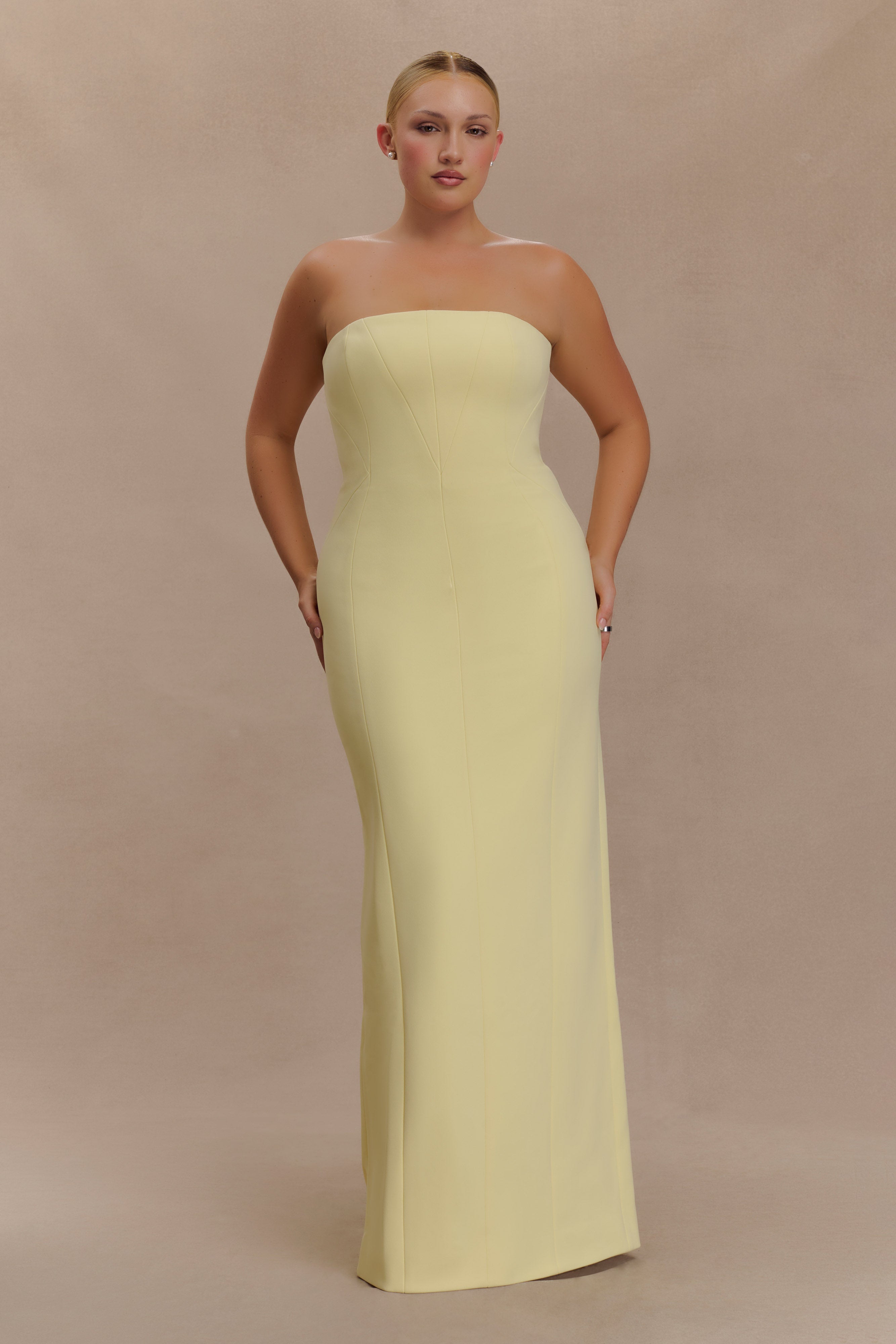 Kalila Strapless Crepe Maxi Dress