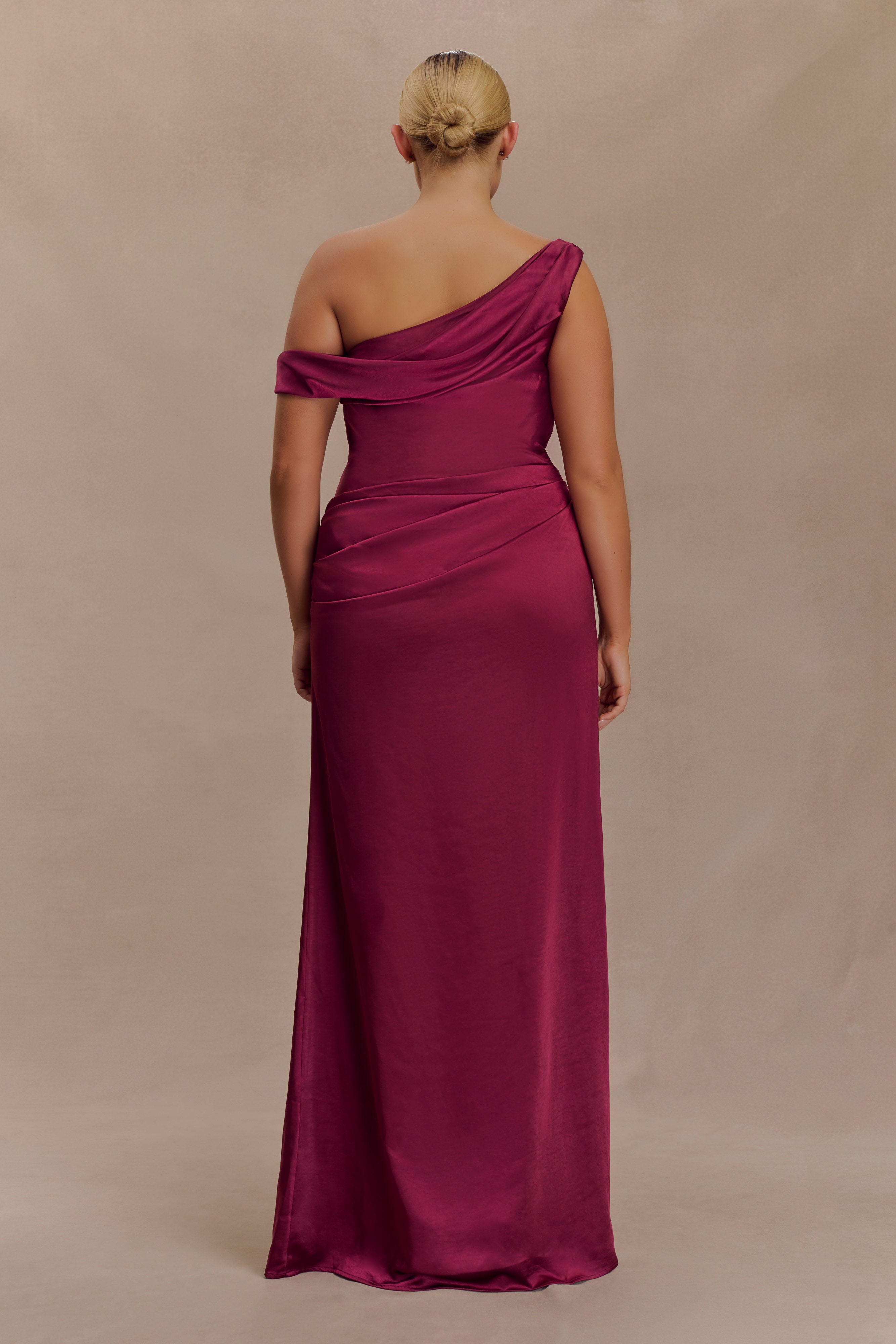 Dalia Off Shoulder Satin Maxi Dress