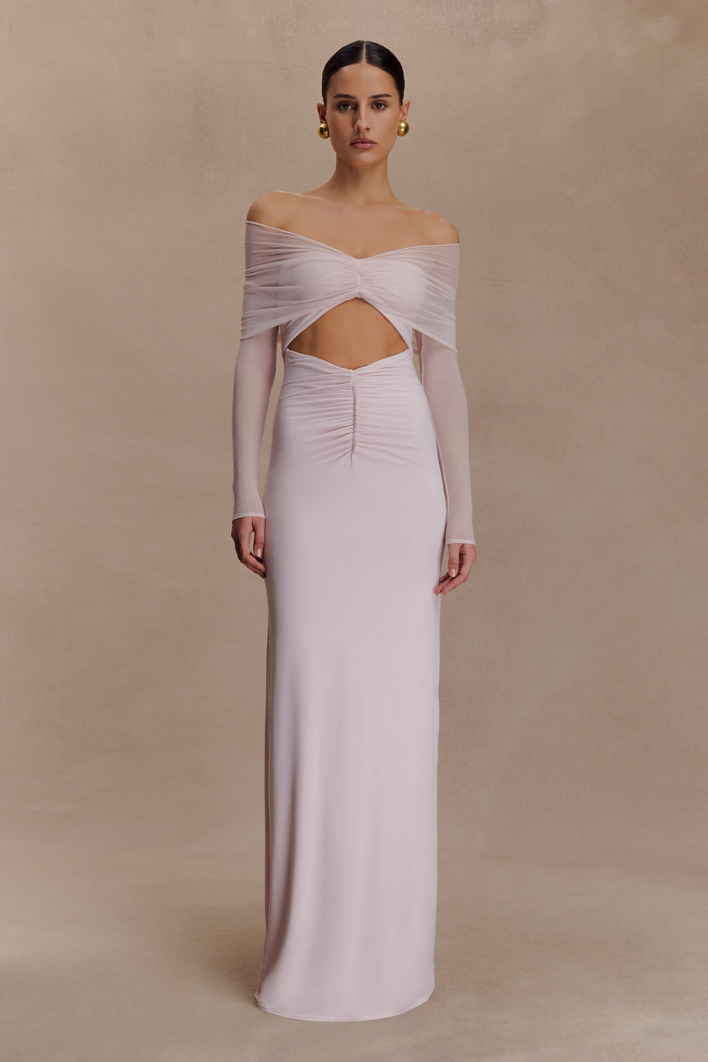 Rafaella Slinky And Mesh Maxi Dress