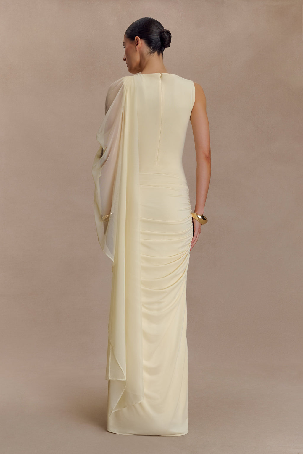 Amandine Ruched Slinky Maxi Dress