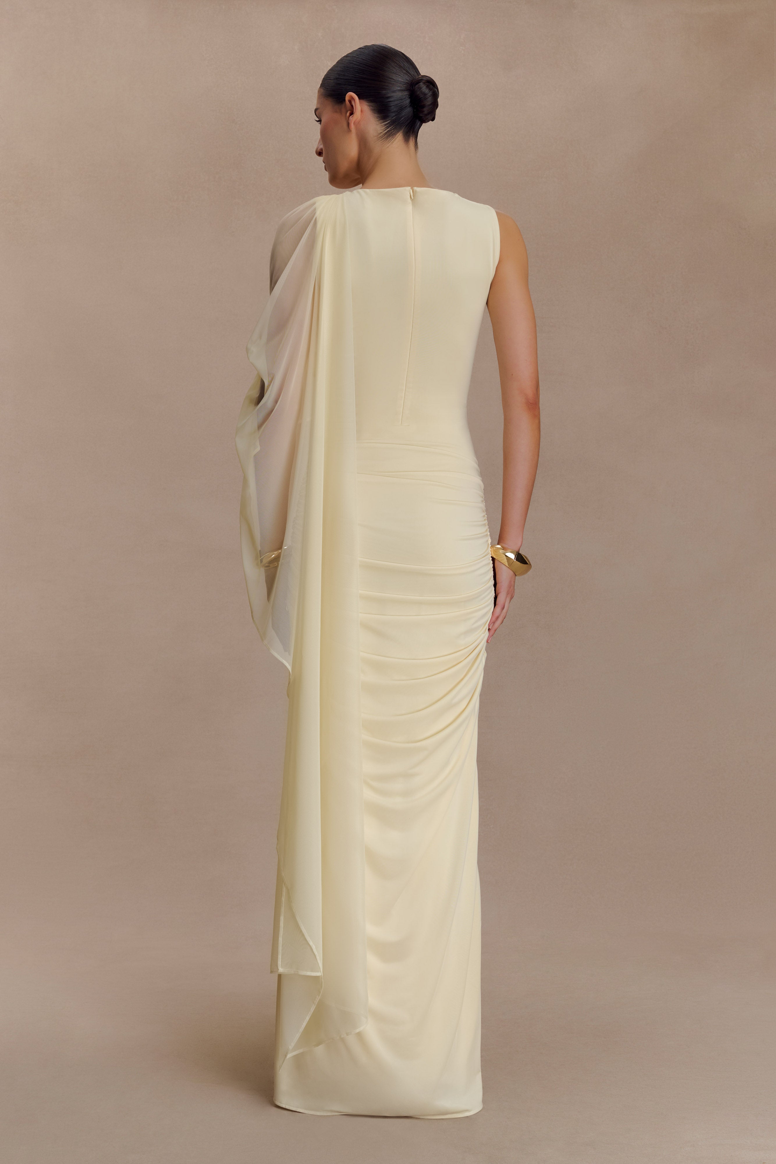 Amandine Ruched Slinky Maxi Dress