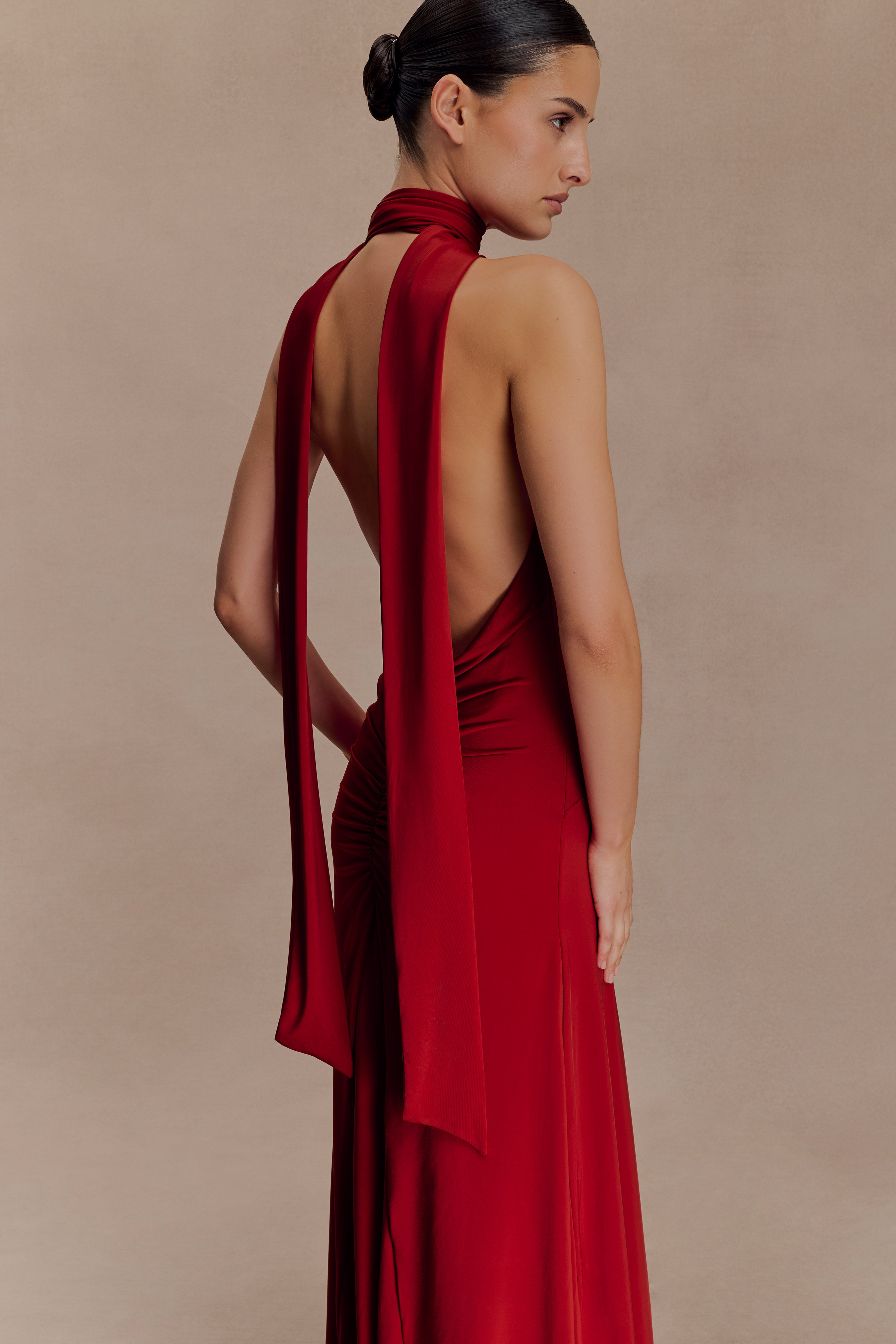 Juliet Slinky Maxi Dress With Scarf