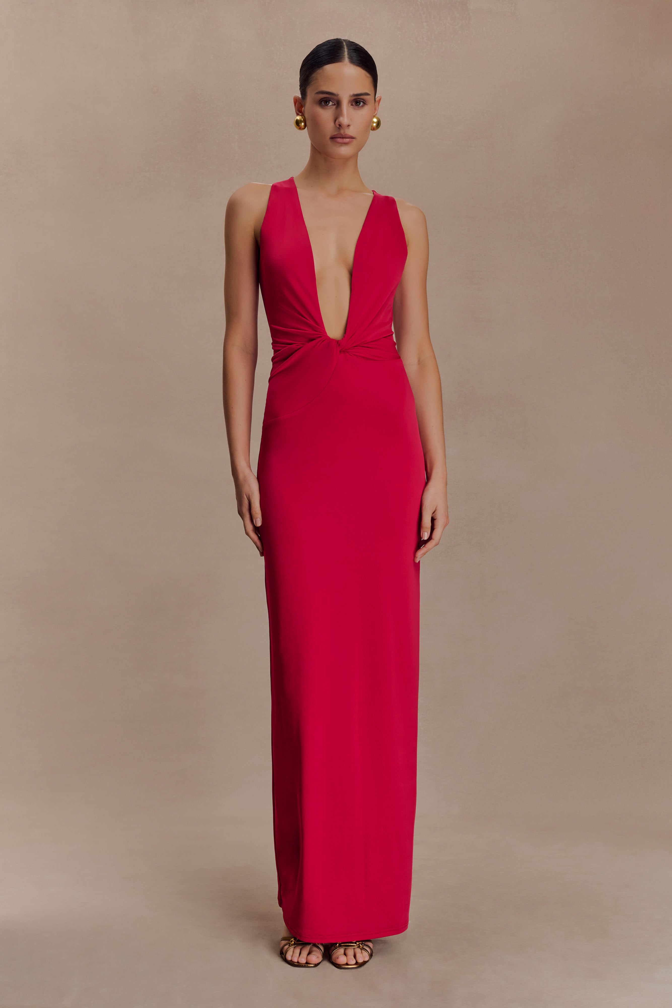 Stella Draped Slinky Maxi Dress