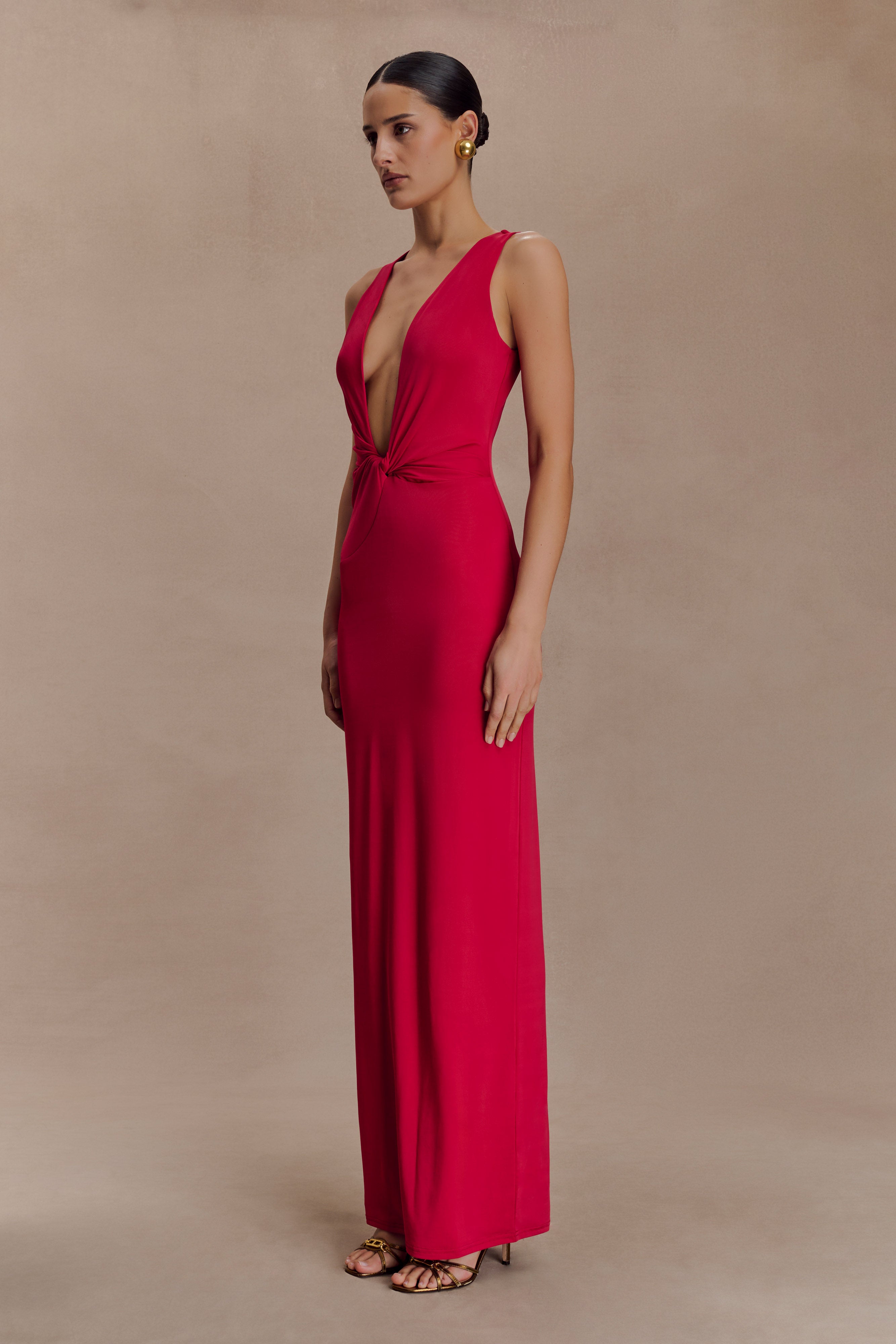 Stella Draped Slinky Maxi Dress