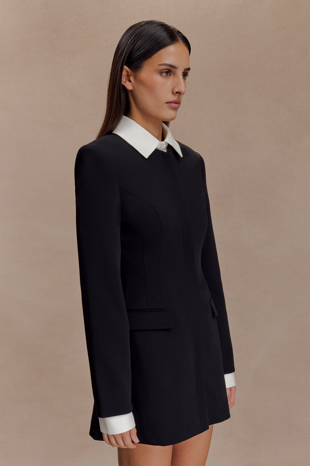 Gretchen Suiting Mini Dress in Black – Chic&Drifts