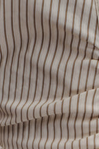 Millie Tie Back Cotton Shirt in Beige Pinstripe – Chic&Drifts