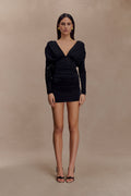 Hayden Long Sleeve Plunge Mini Dress