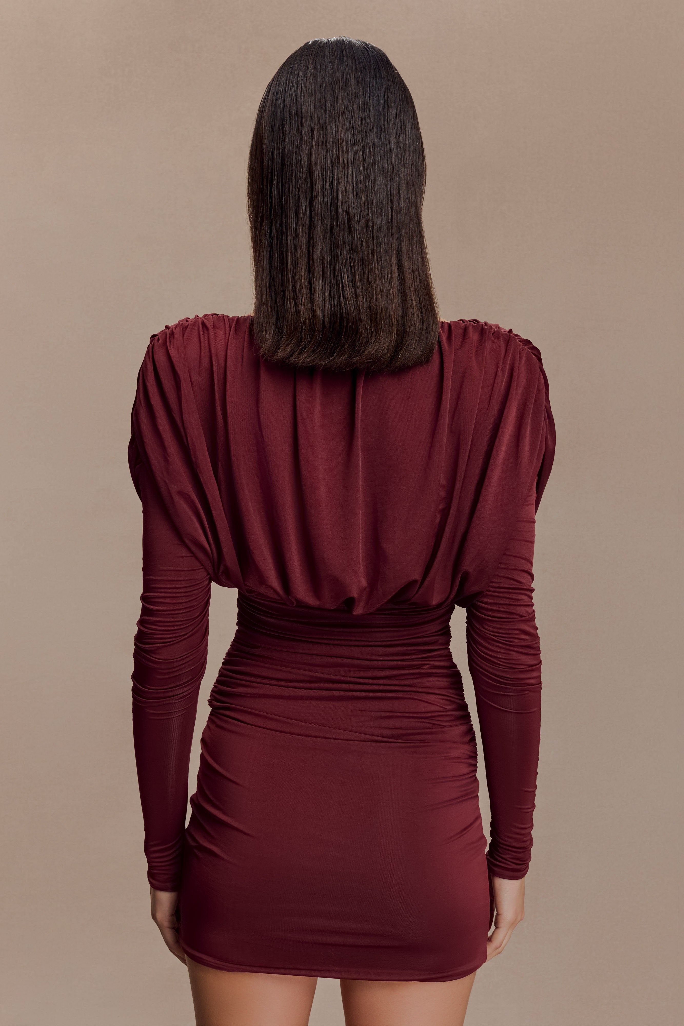 Hayden Long Sleeve Plunge Mini Dress