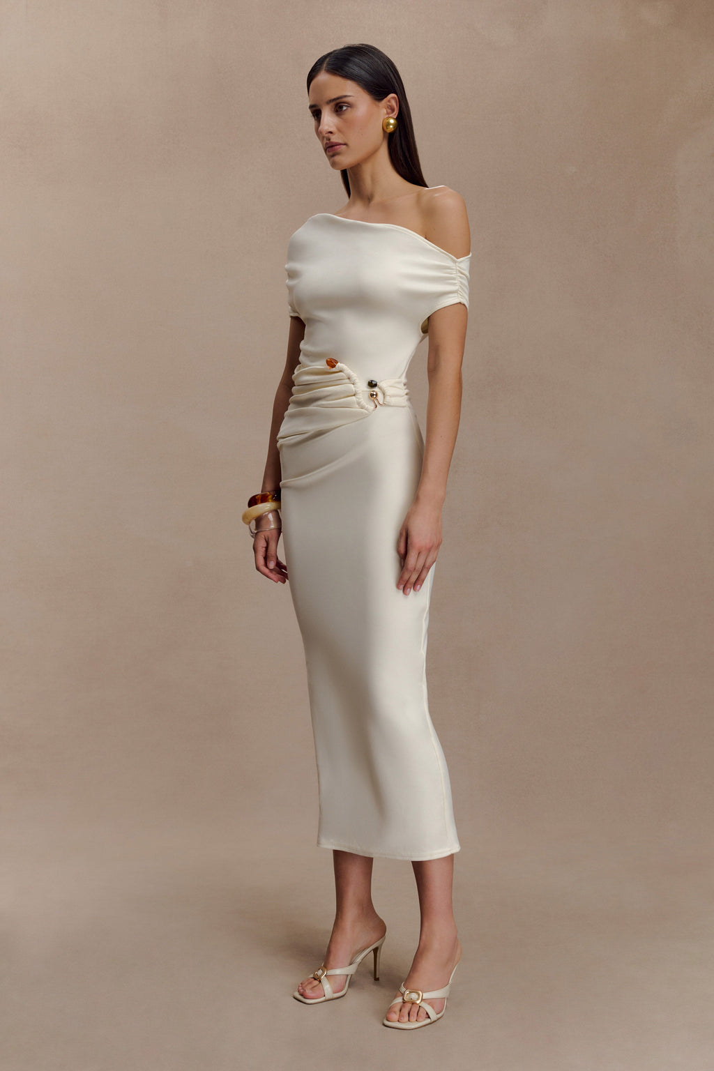 Kendra Scuba Jersey Midi Dress With Hardware