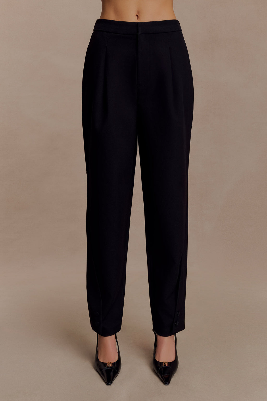 Olie Barrel Leg Suiting Trousers - Black