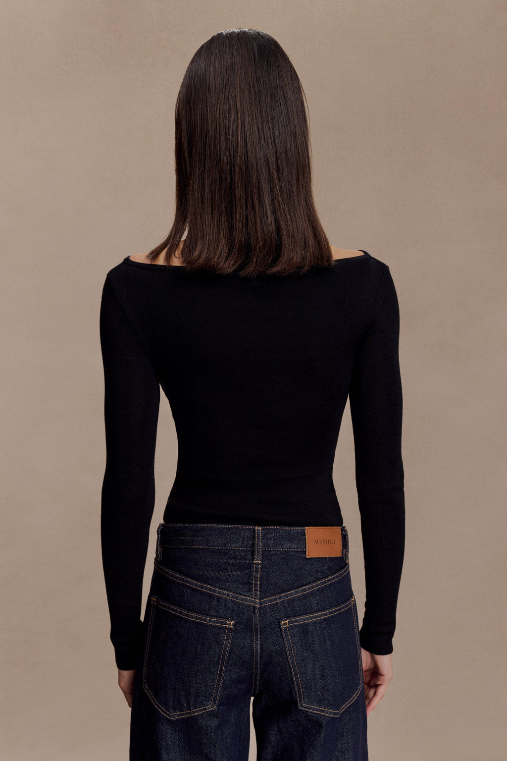 Paedyn Merino Wool Ribbed Long Sleeve Top in Black – Chic&Drifts