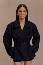 Alden Short Trench Jacket in Black – Chic&Drifts