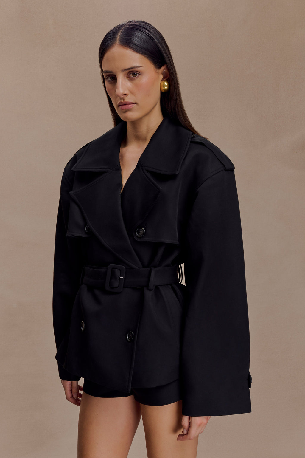 Alden Short Trench Jacket in Black – Chic&Drifts