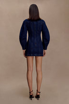 Cosmala Denim Long Sleeve Mini Dress in Indigo Blue – Chic&Drifts