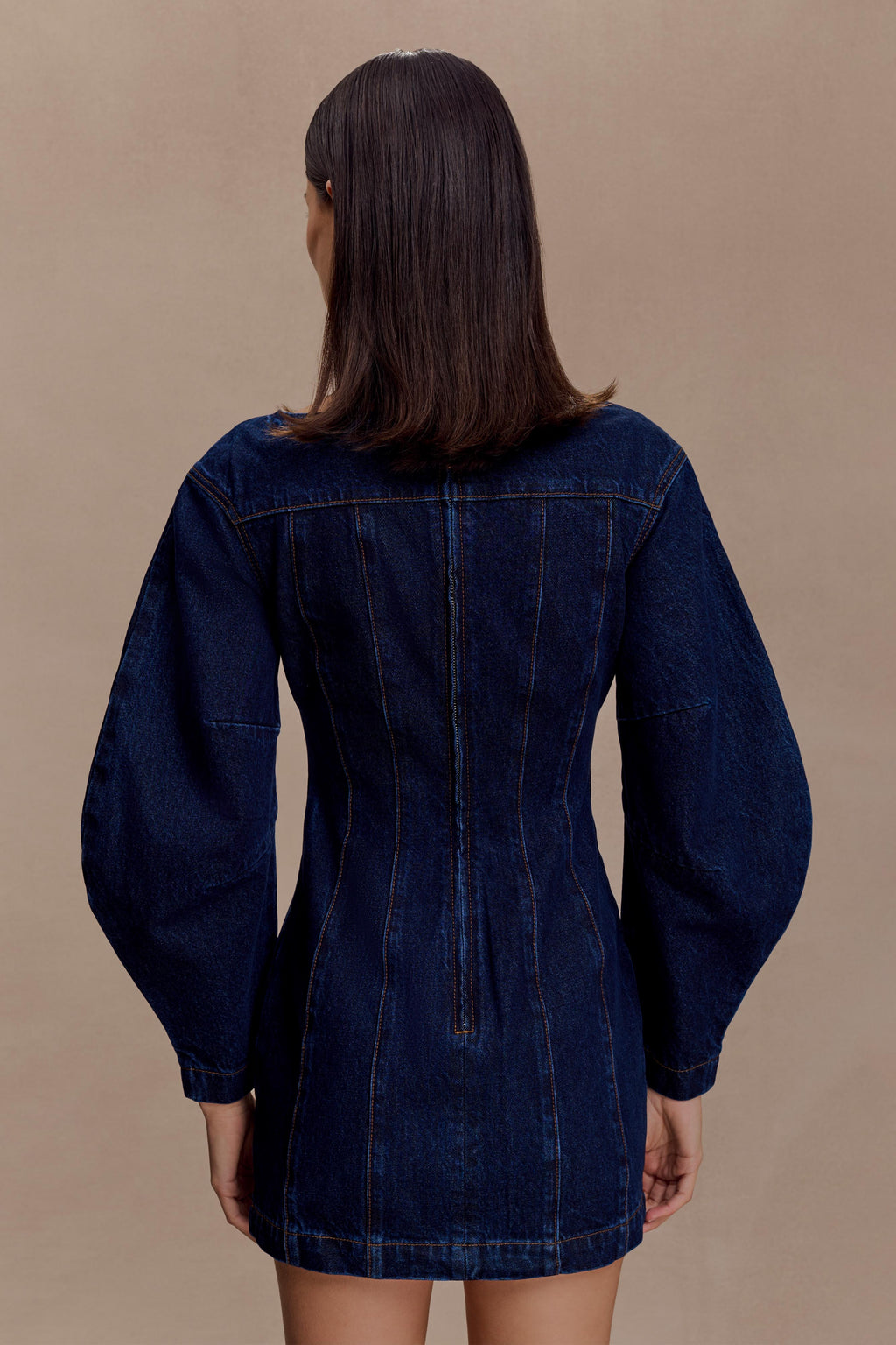 Cosmala Denim Long Sleeve Mini Dress