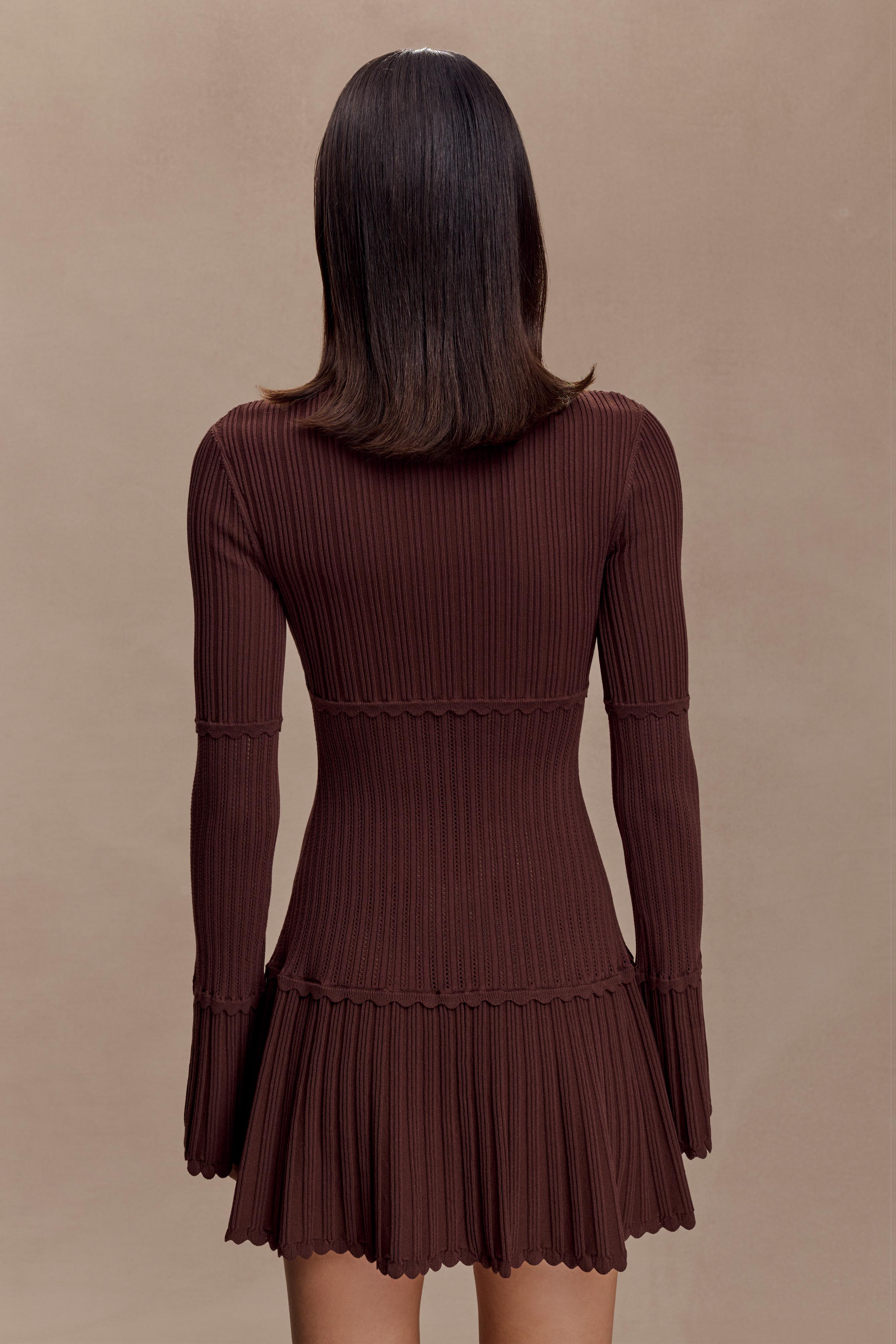 Adena Pointelle Knit Mini Dress