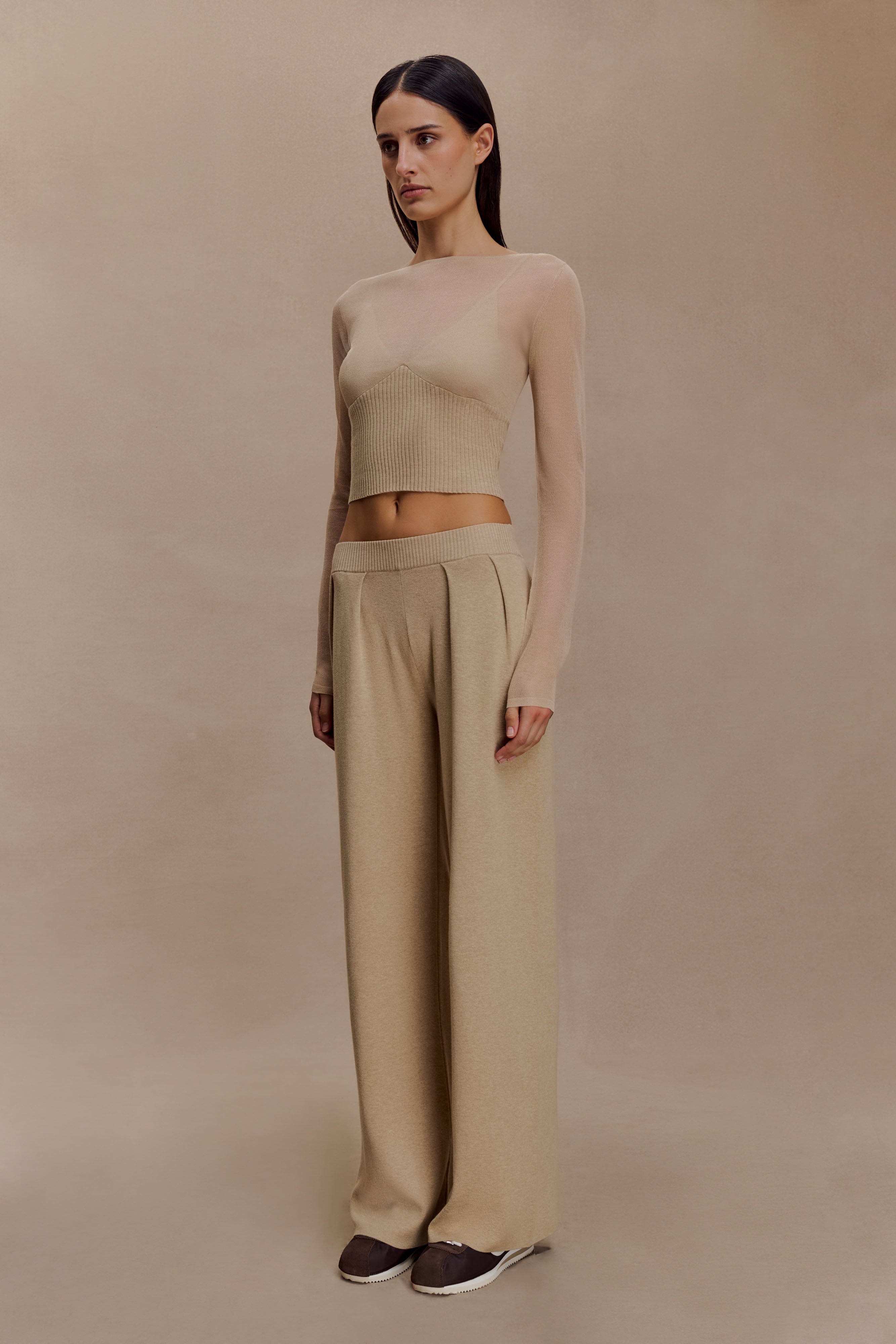 Brionee Silk Blend Knit Top in Sand – Chic&Drifts