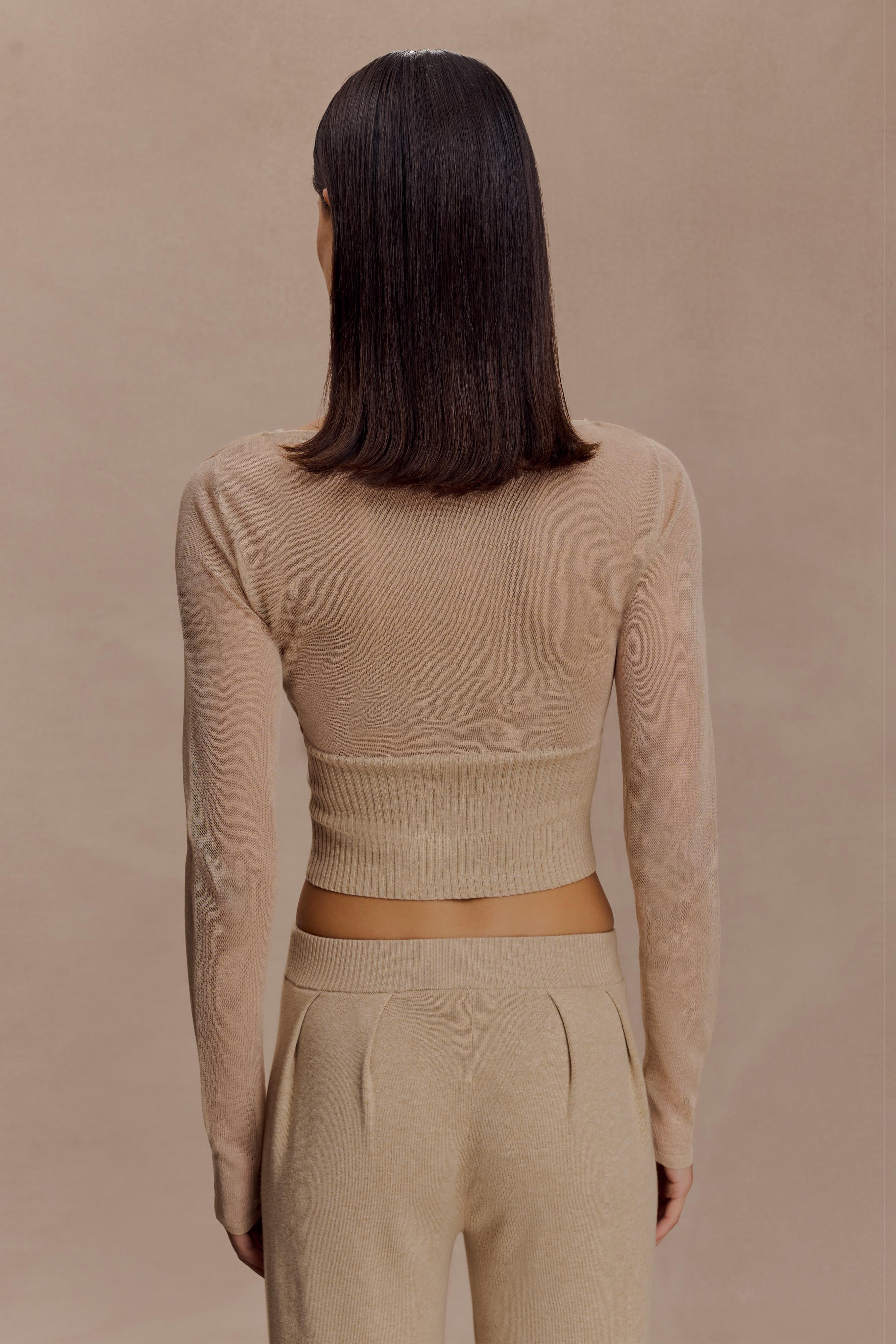 Brionee Silk Blend Knit Top in Sand – Chic&Drifts