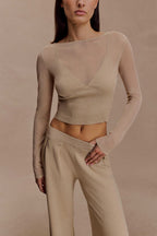 Brionee Silk Blend Knit Top in Sand – Chic&Drifts