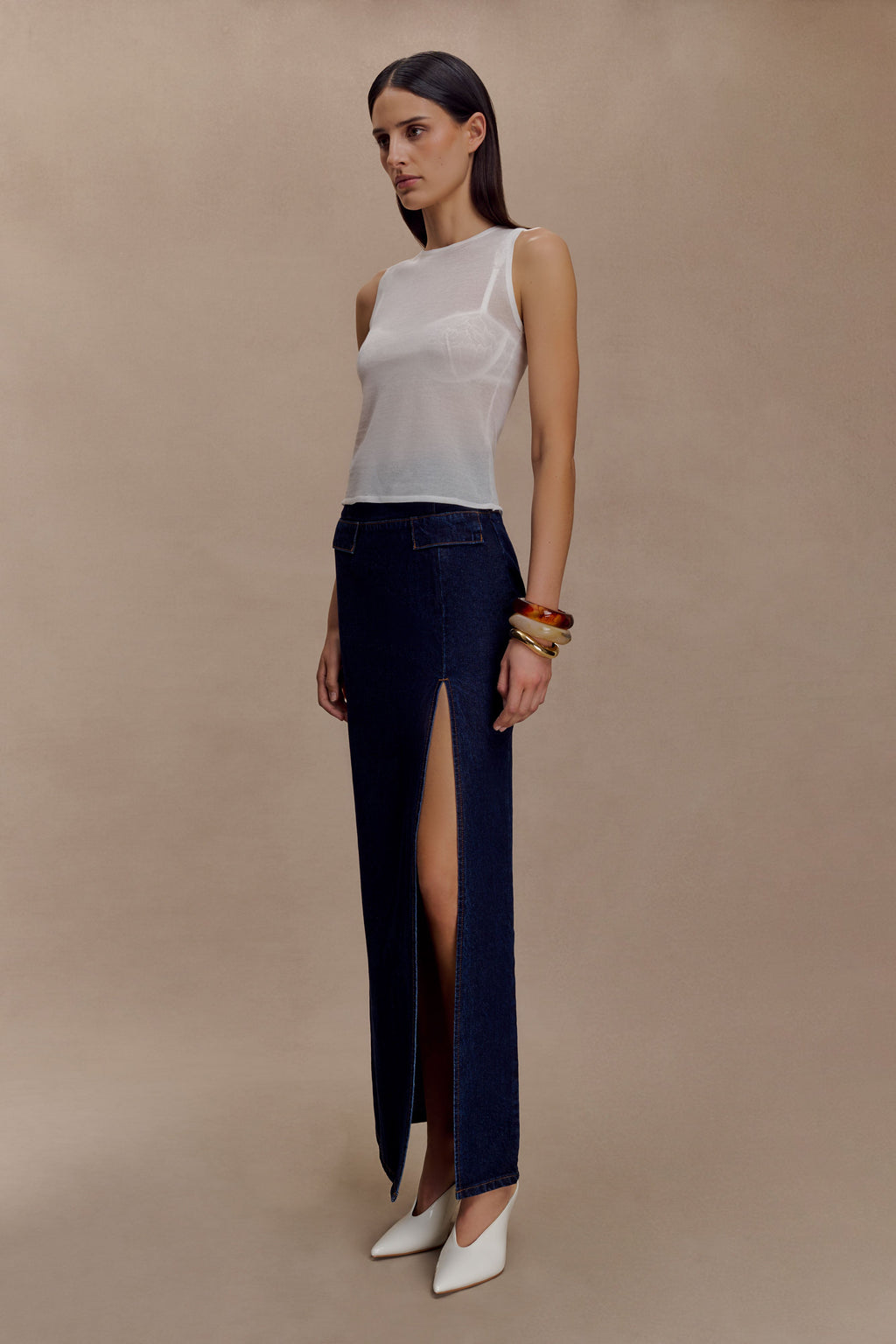 Dollie Sheer Knit Tank Top in Ivory – Chic&Drifts