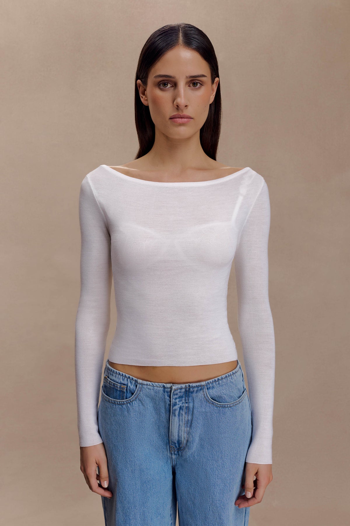 Paedyn Merino Wool Ribbed Long Sleeve Top in Black – Chic&Drifts
