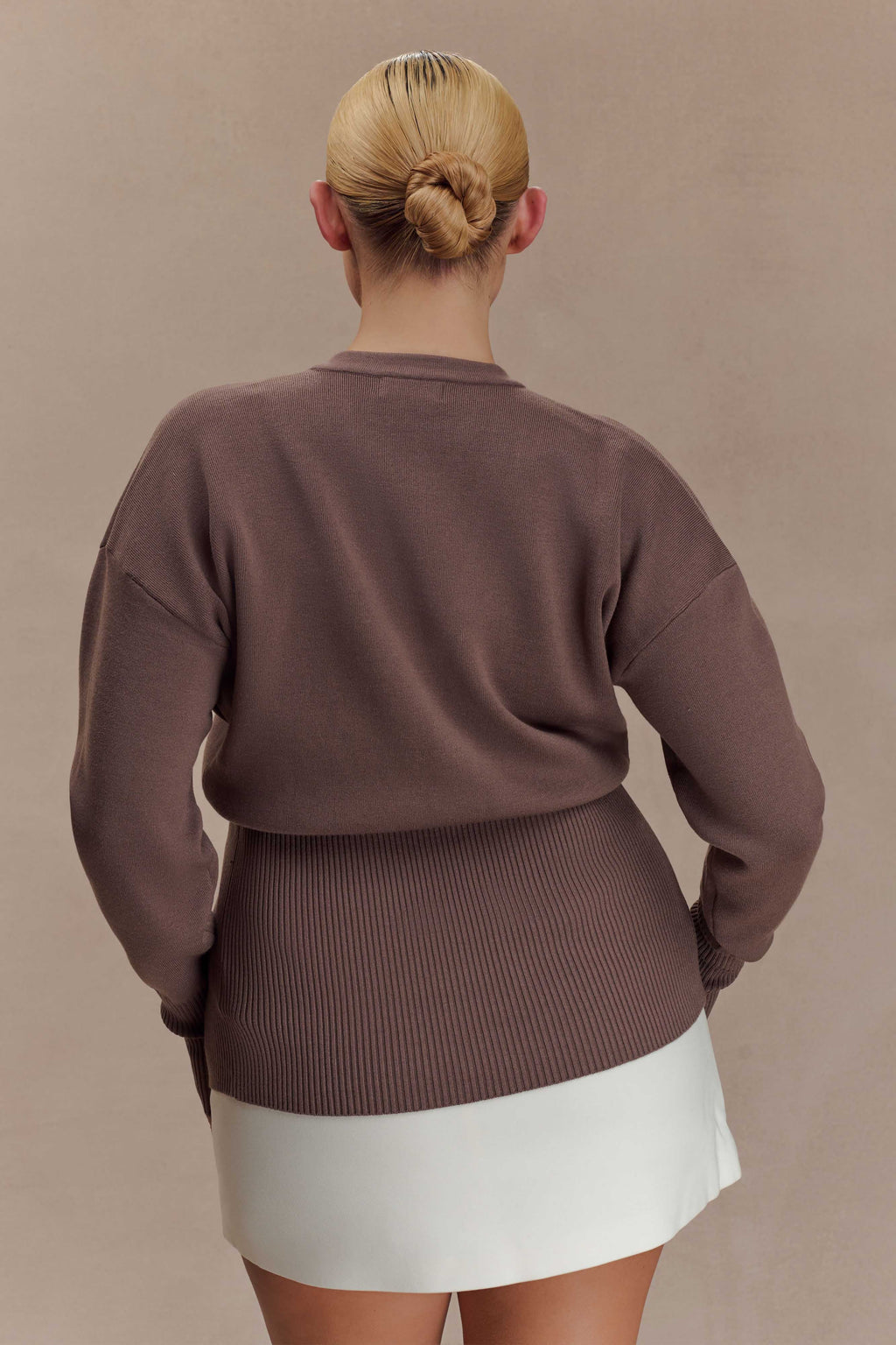 Amanda Statement Button Knit Cardigan in Cacao Brown – Chic&Drifts