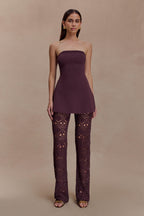 Anette Bandage Knit Strapless Top in Chocolate – Chic&Drifts