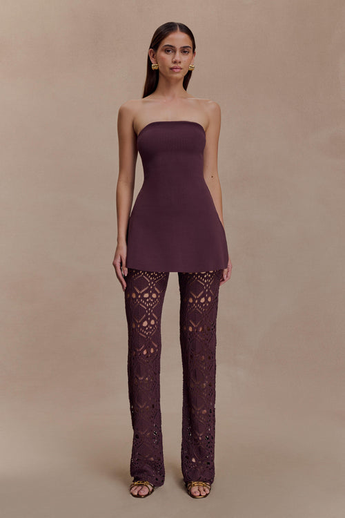 Anette Bandage Knit Strapless Top in Chocolate – Chic&Drifts