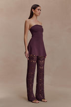 Anette Bandage Knit Strapless Top in Chocolate – Chic&Drifts