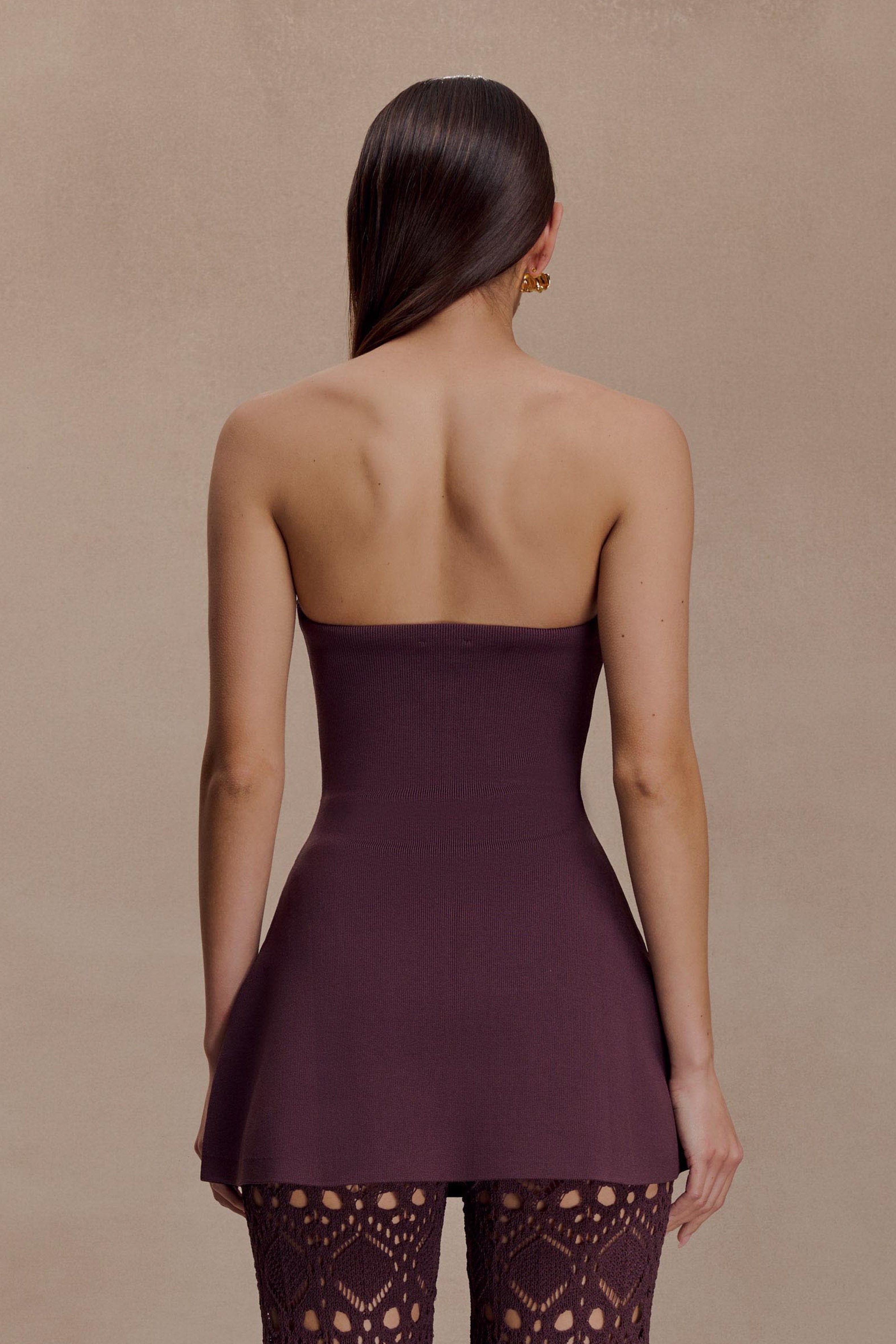 Anette Bandage Knit Strapless Top in Chocolate – Chic&Drifts