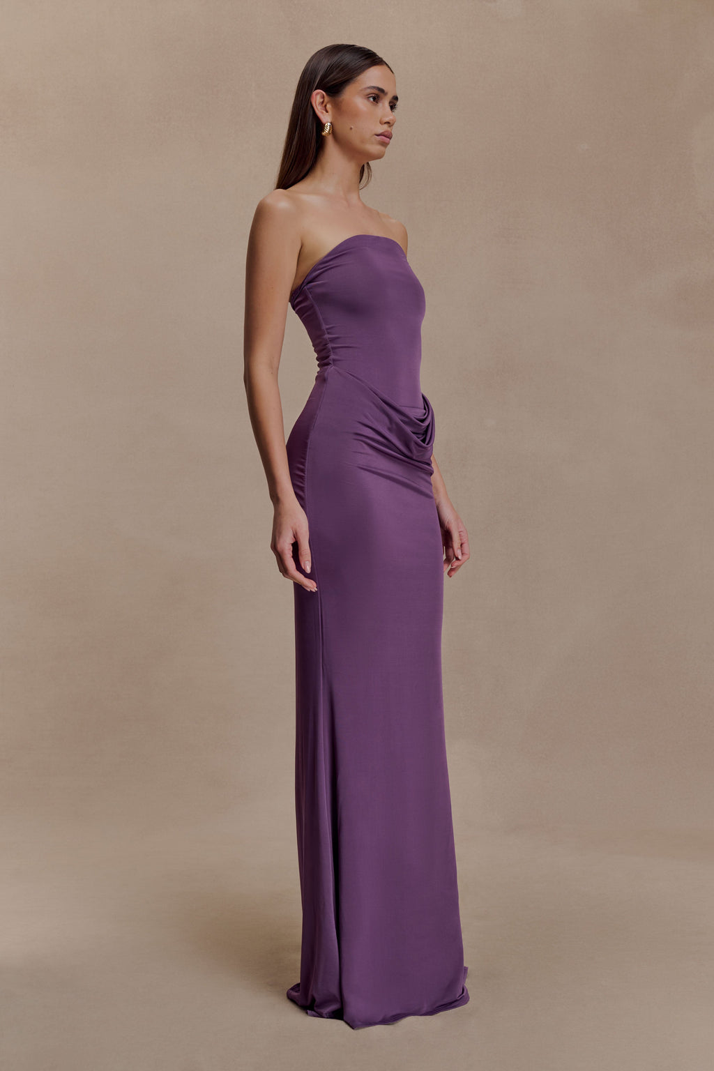 Madison Strapless Slinky Maxi Dress
