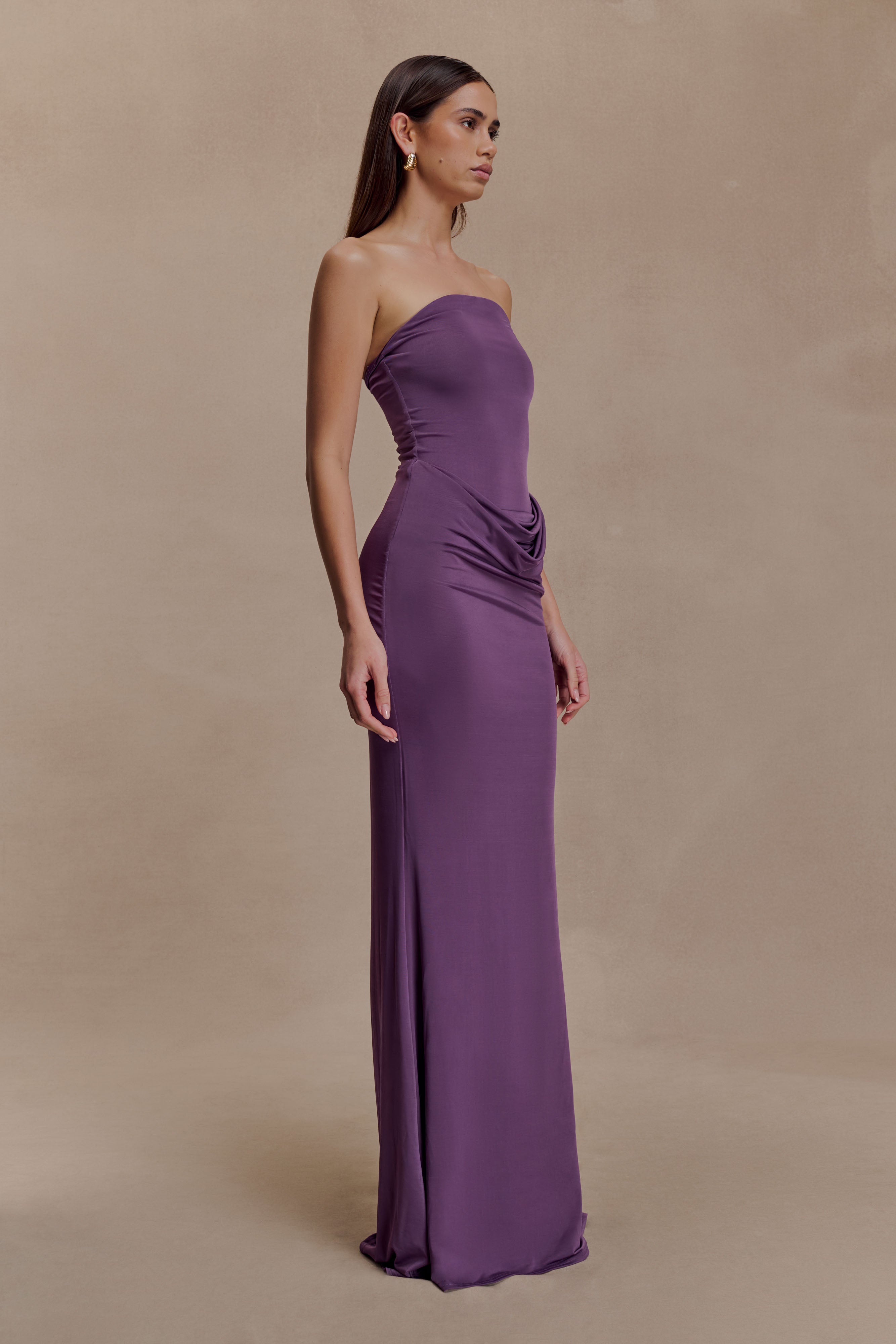 Madison Strapless Slinky Maxi Dress