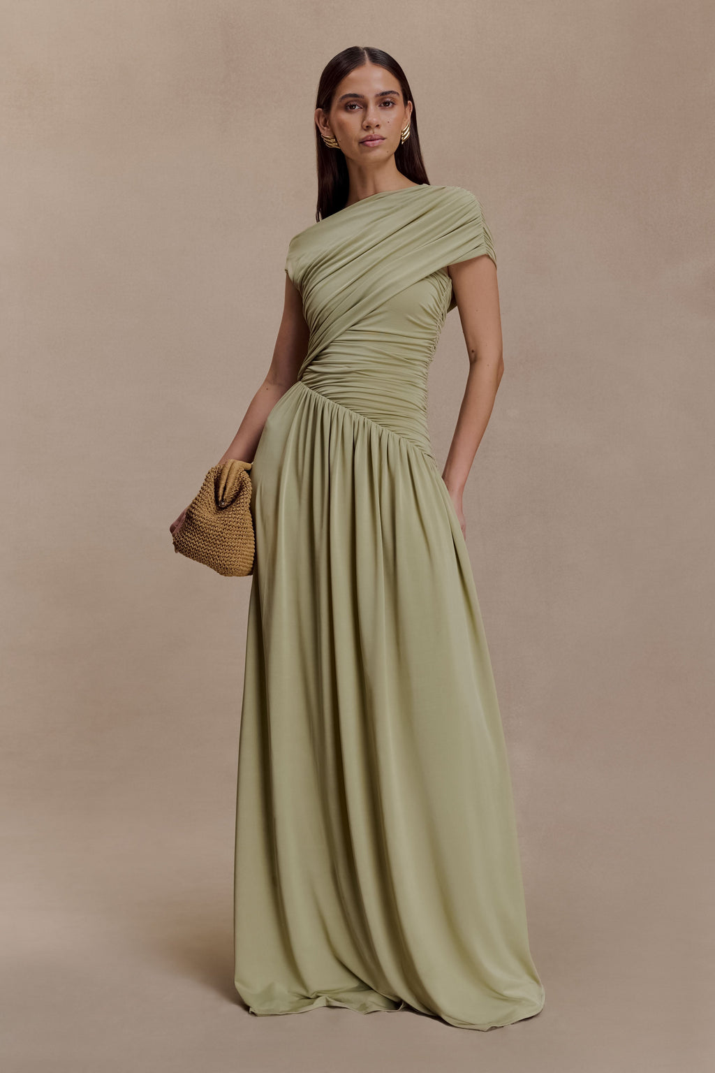 Ayeshya Slinky Asymmetric Maxi Dress