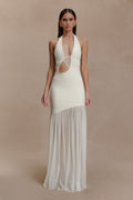 Aubree Crepe And Mesh Maxi Dress