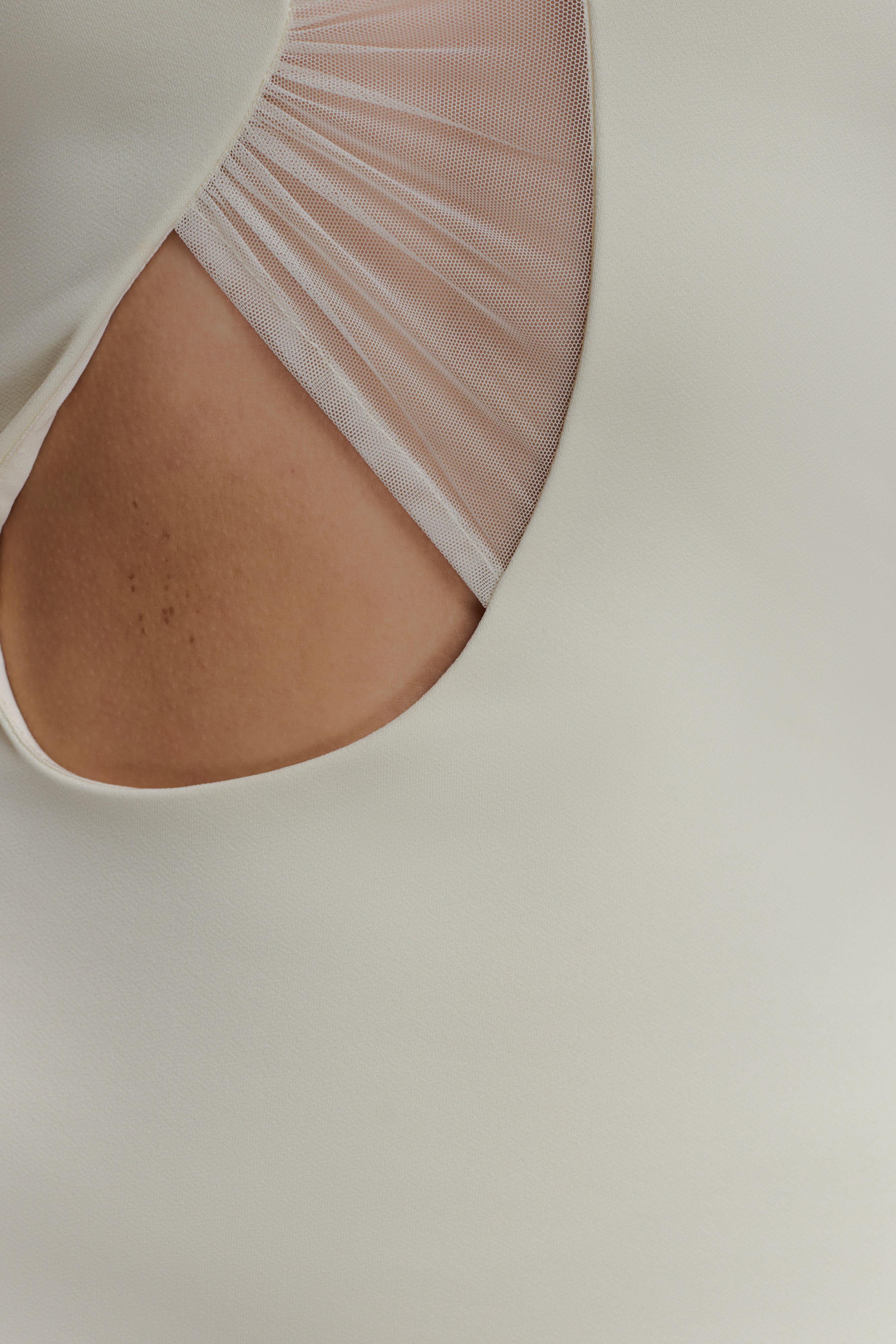 Aubree Crepe And Mesh Maxi Dress